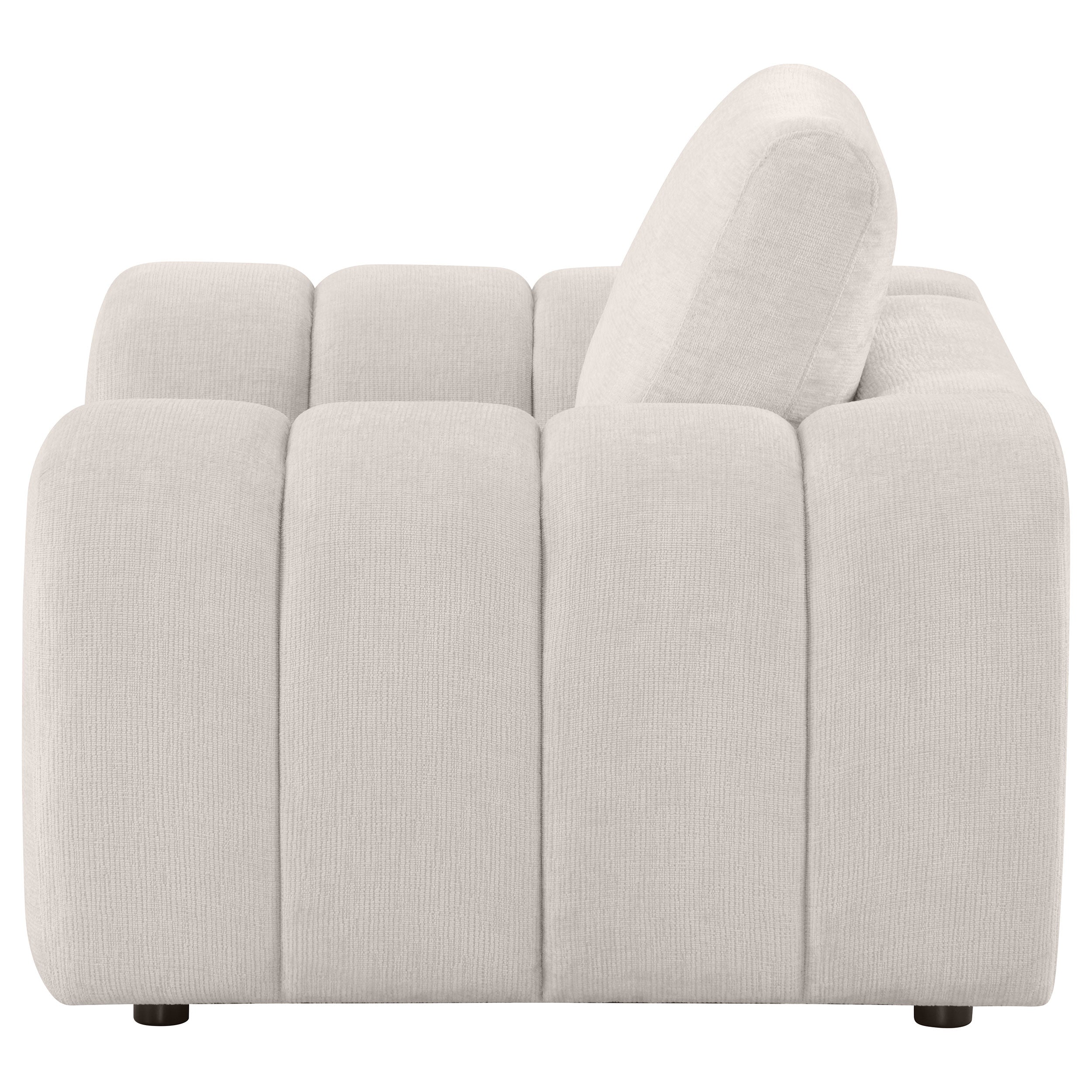 Burnett Chenille Upholstered Accent Chair Ivory-