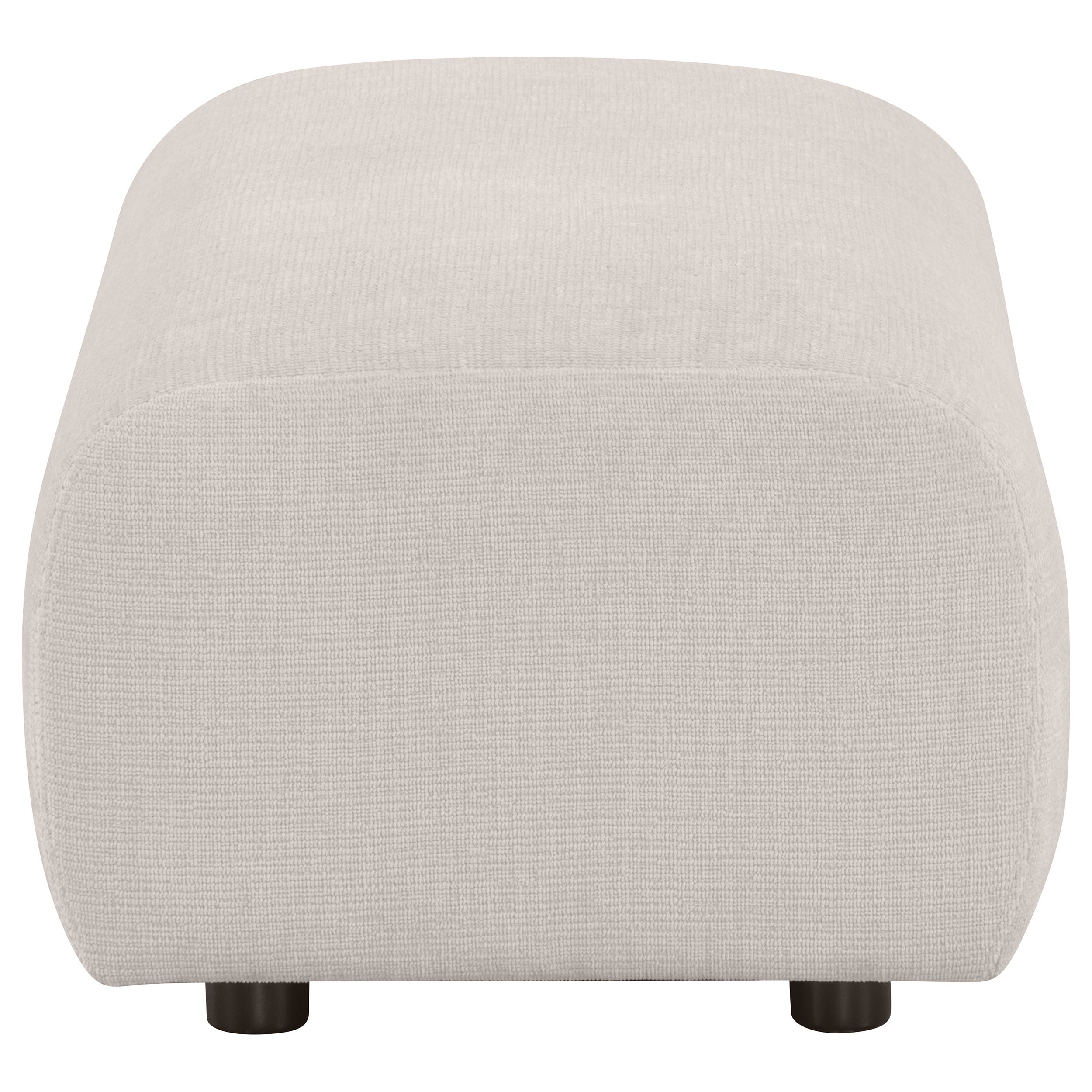 Burnett Chenille Upholstered Ottoman Ivory-