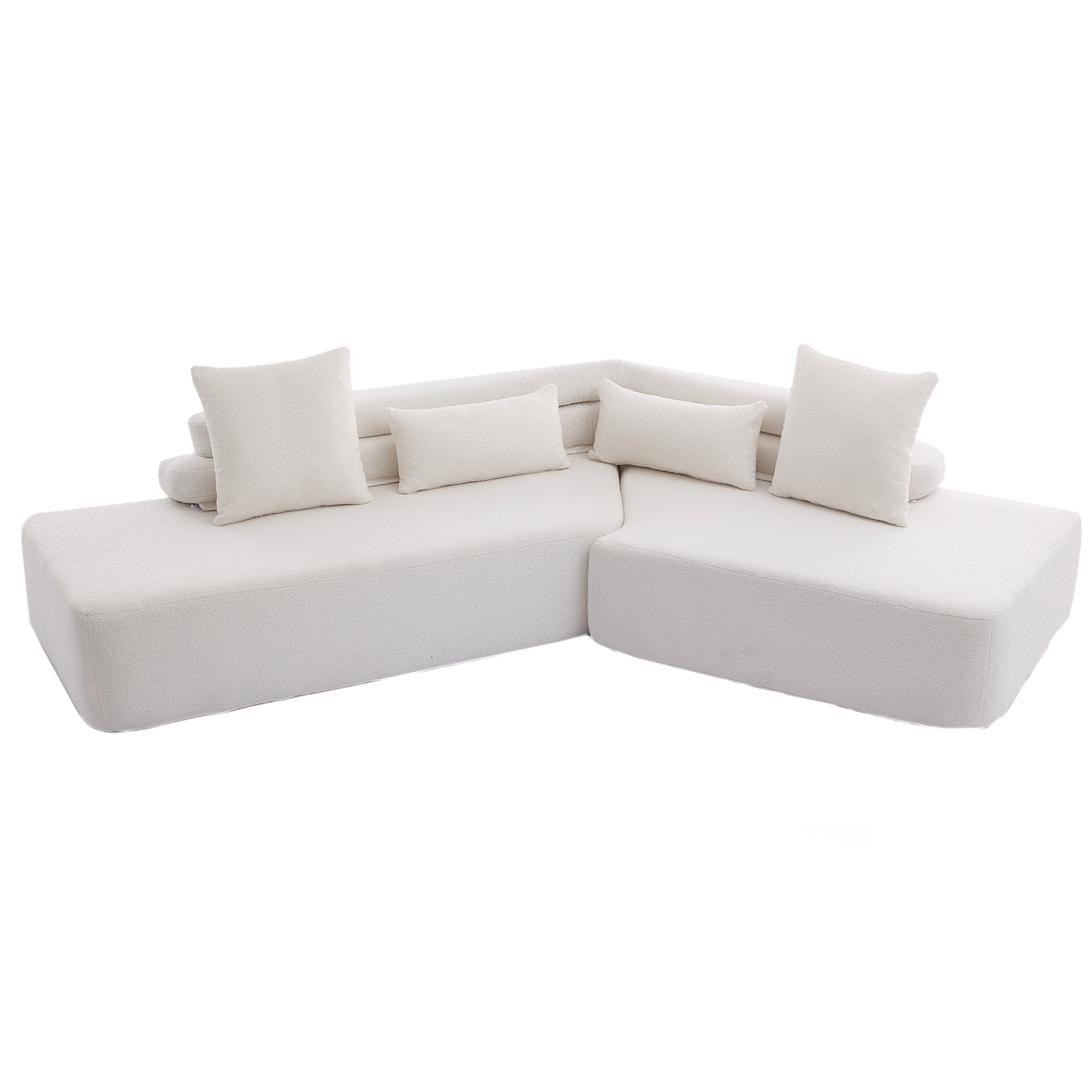 128' Minimalist Cloud Sectional Couch in Beige