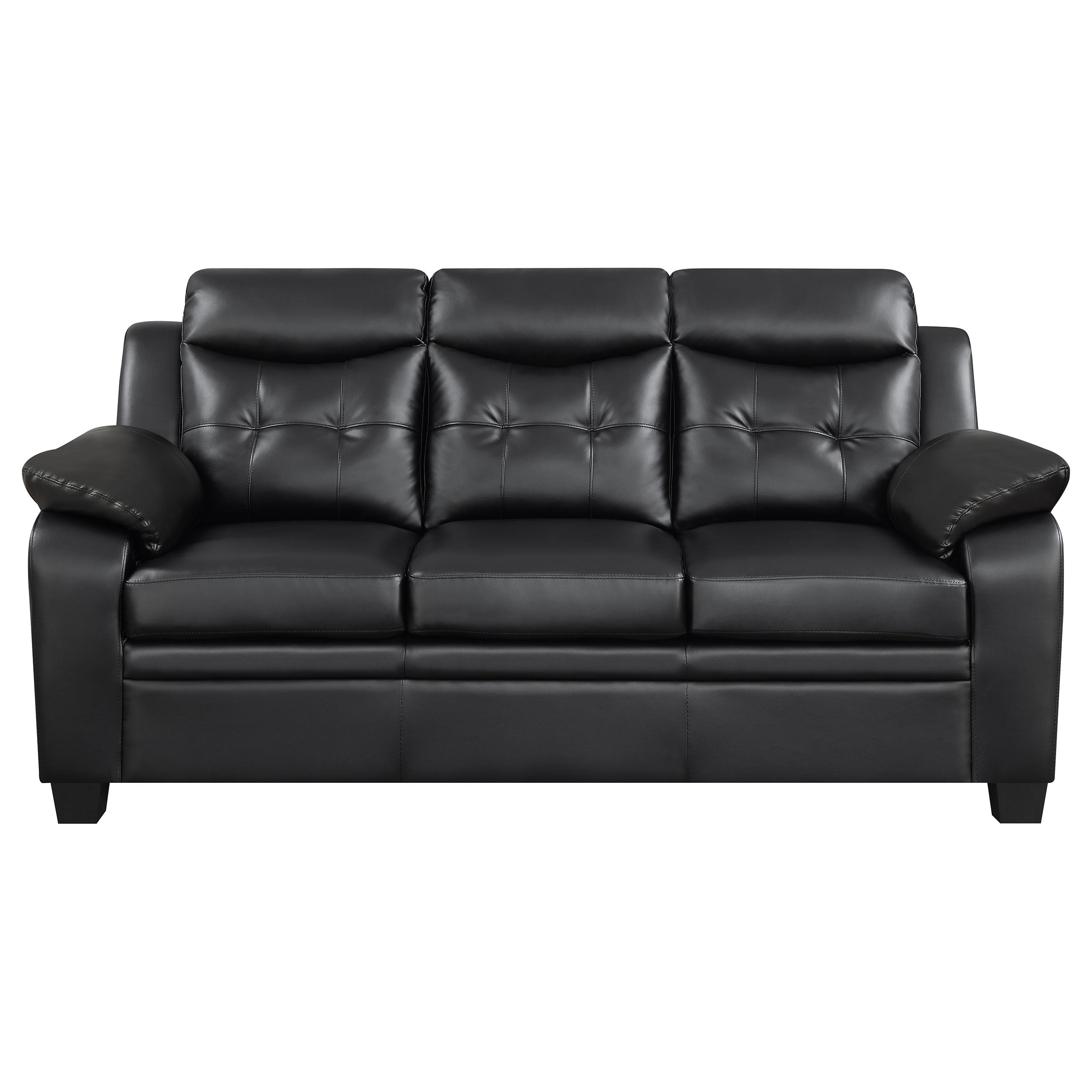 Finley Upholstered Padded Arm Tufted Sofa Black-CoasterEveryday