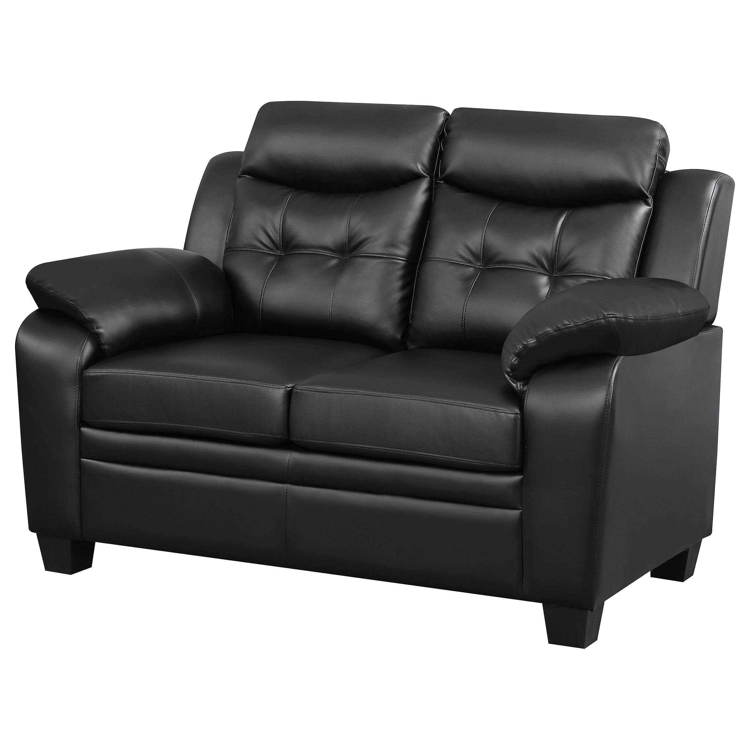 Finley Upholstered Padded Arm Tufted Loveseat Black-CoasterEveryday