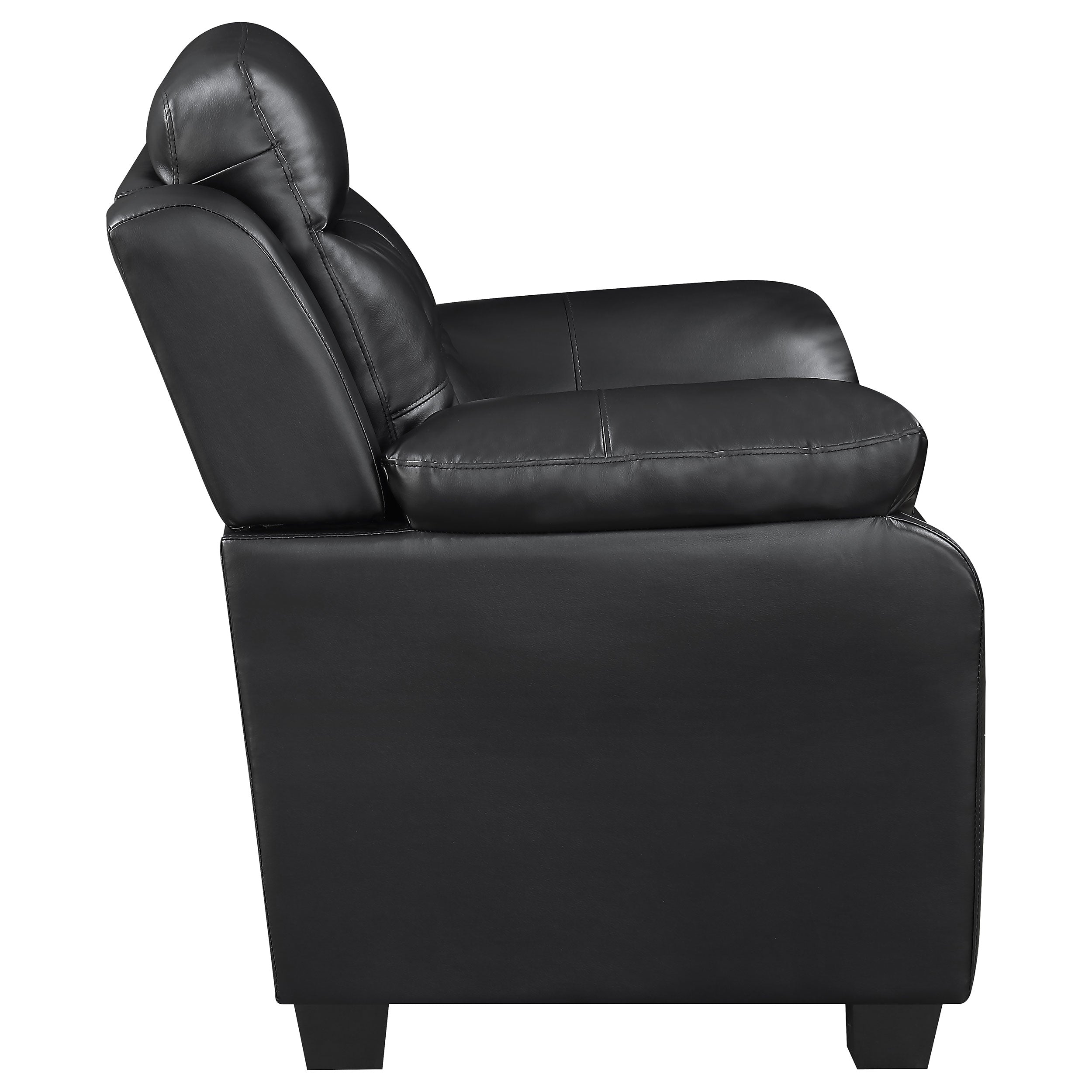 Finley Upholstered Padded Arm Tufted Loveseat Black-CoasterEveryday