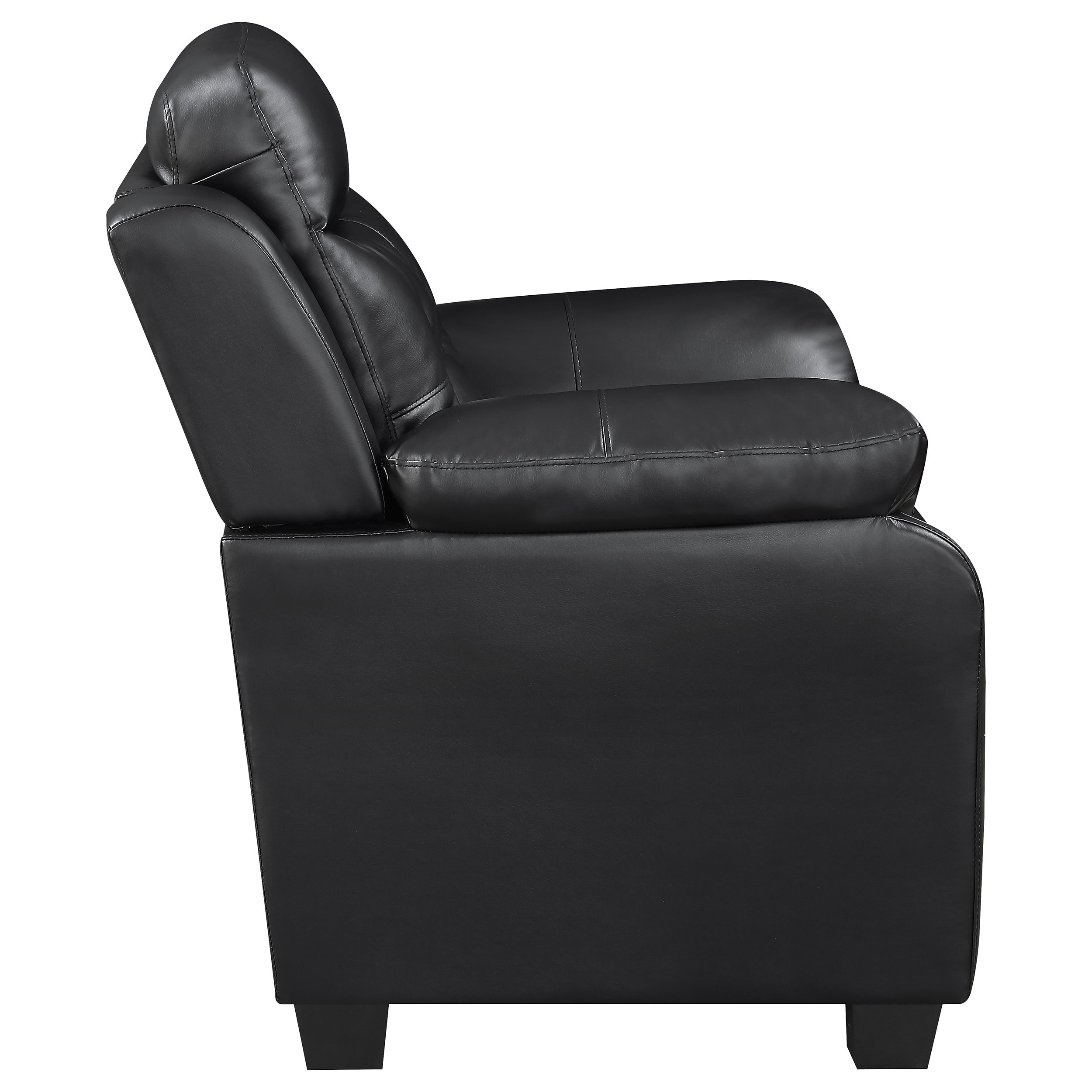 Finley Upholstered Padded Arm Tufted Accent Chair Black-CoasterEveryday