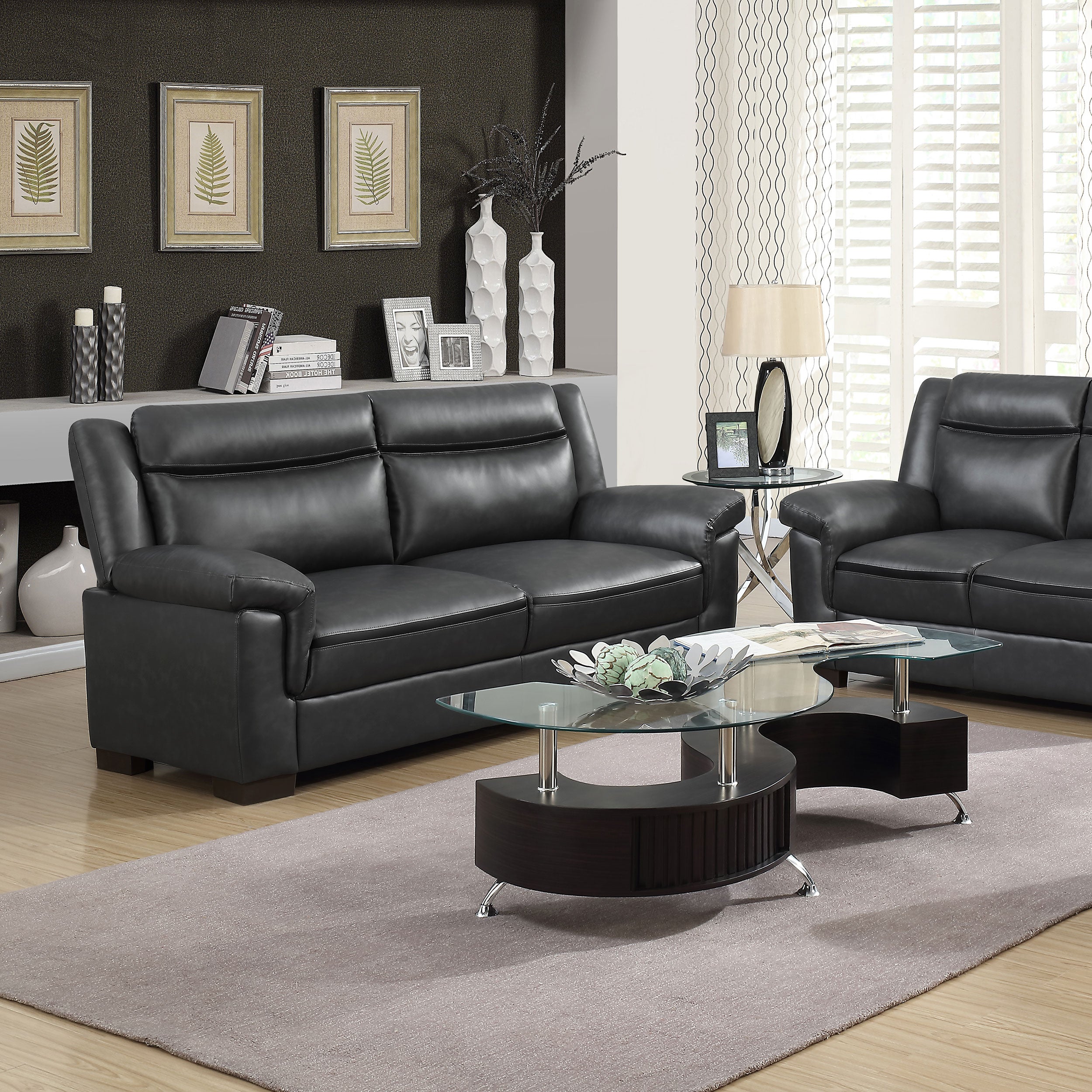 Arabella Upholstered Padded Arm Sofa Grey-CoasterEveryday