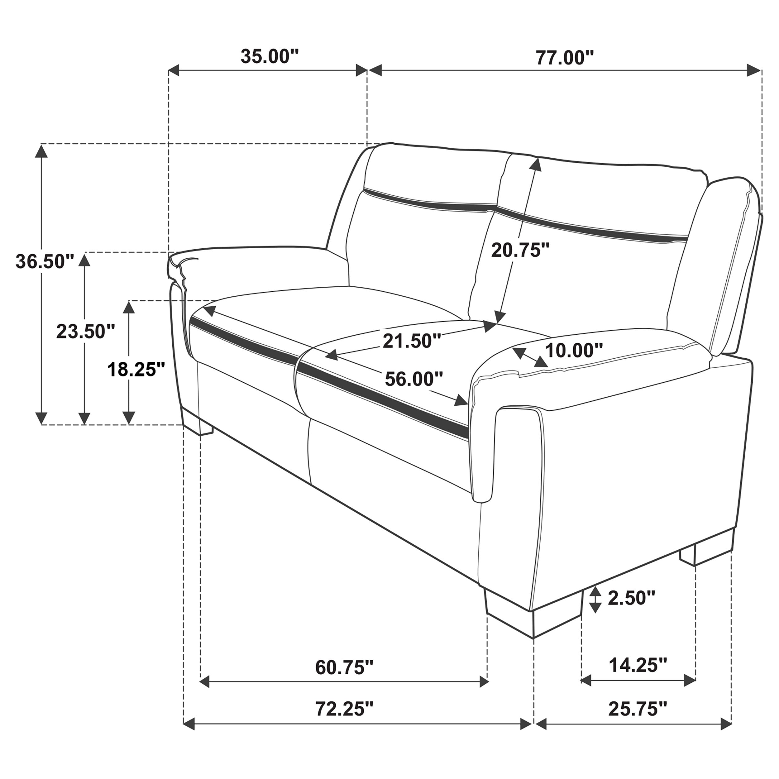 Arabella Upholstered Padded Arm Sofa Grey-CoasterEveryday