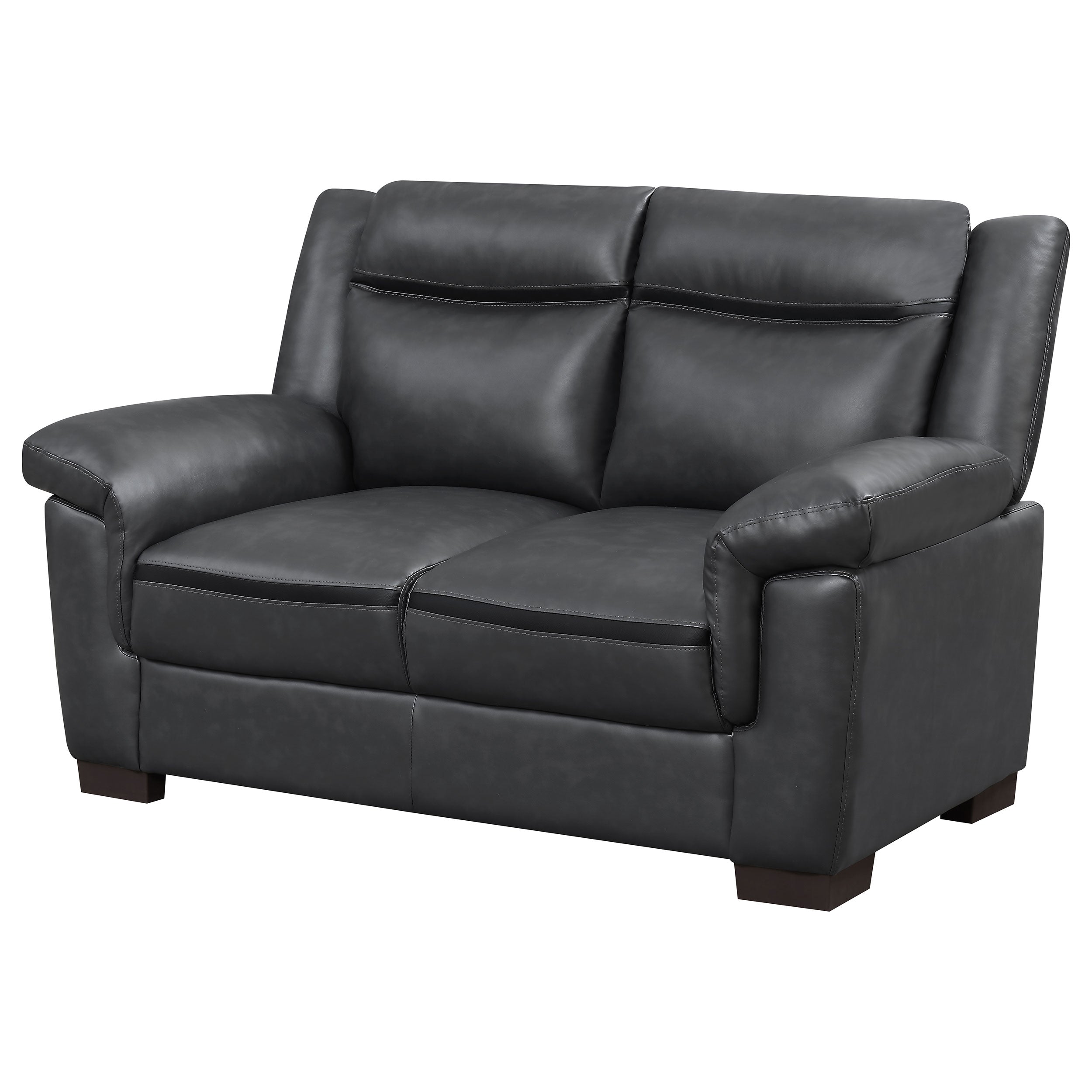 Arabella Upholstered Padded Arm Loveseat Grey-CoasterEveryday