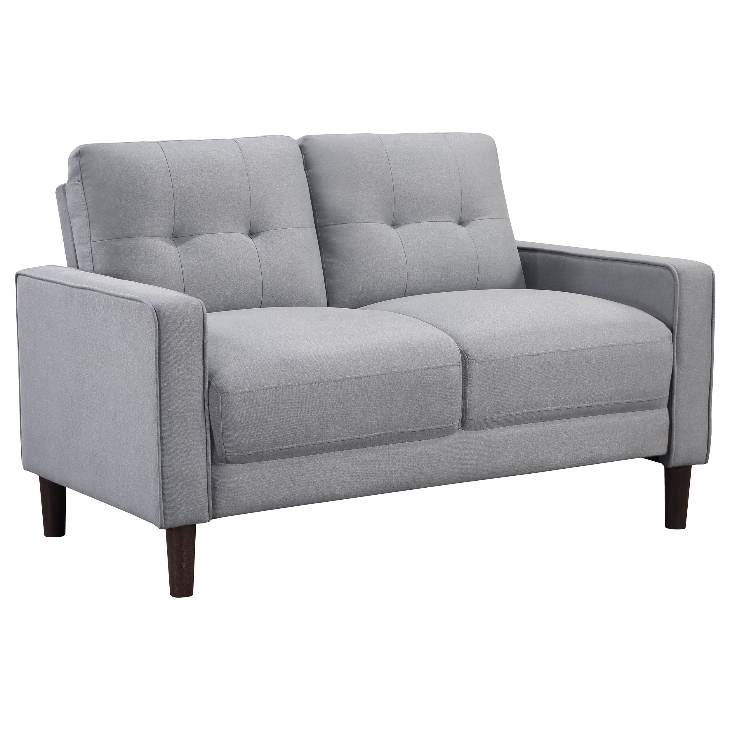 Bowen Upholstered Track Arm Tufted Loveseat Grey-
