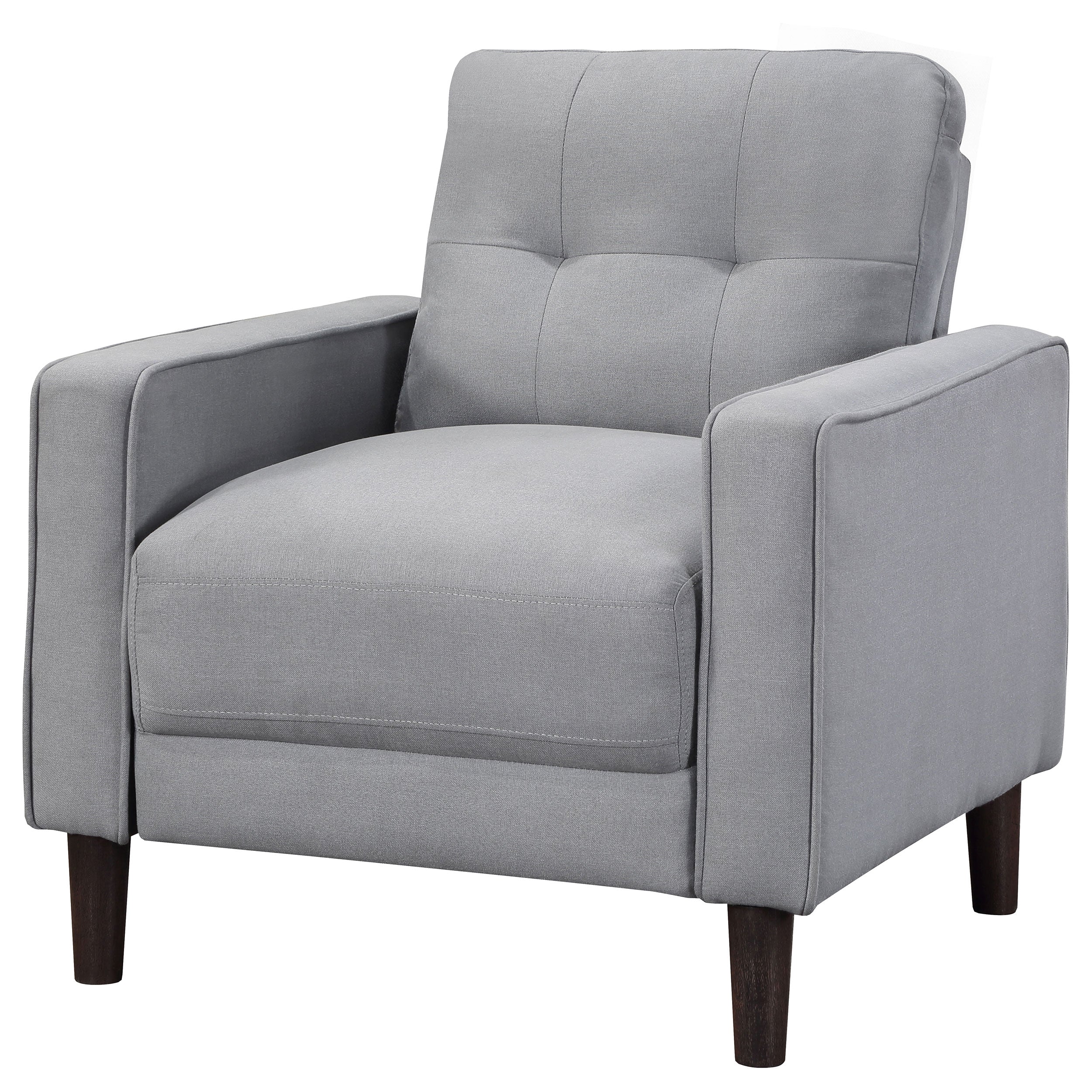 Bowen Upholstered Track Arm Tufted Accent Chair Grey-