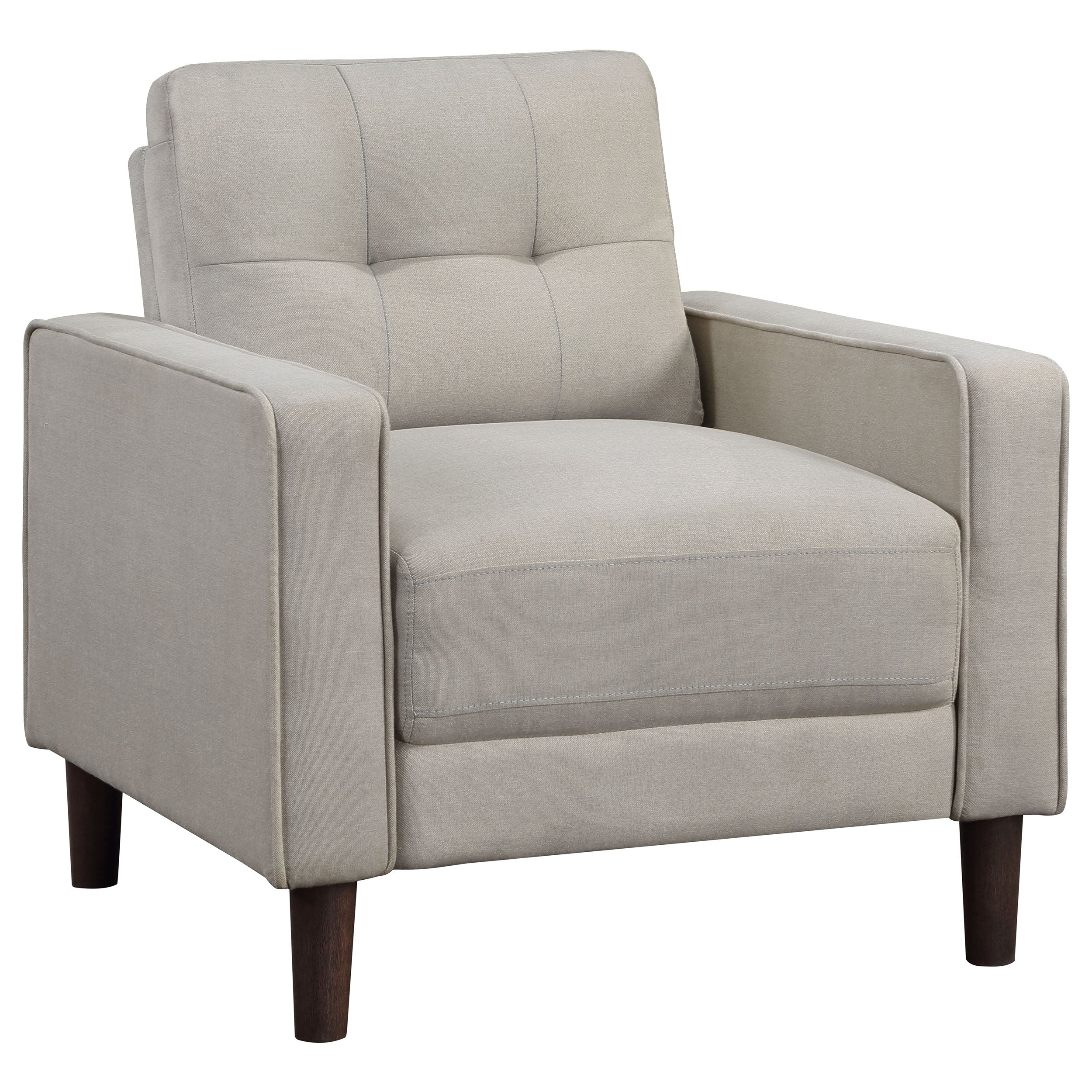 Bowen Upholstered Track Arm Tufted Accent Chair Beige-