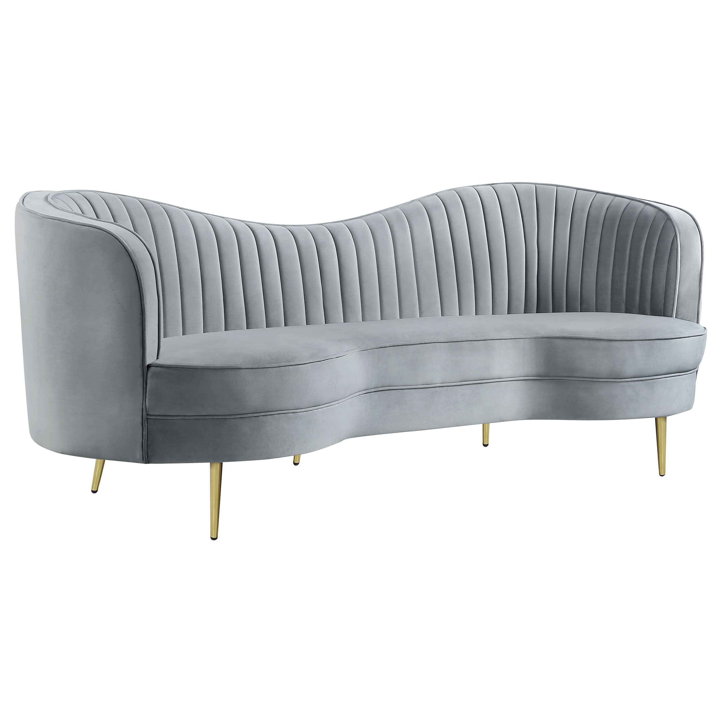 Sophia Upholstered Channel Tufted Sofa Grey-CoasterEssence