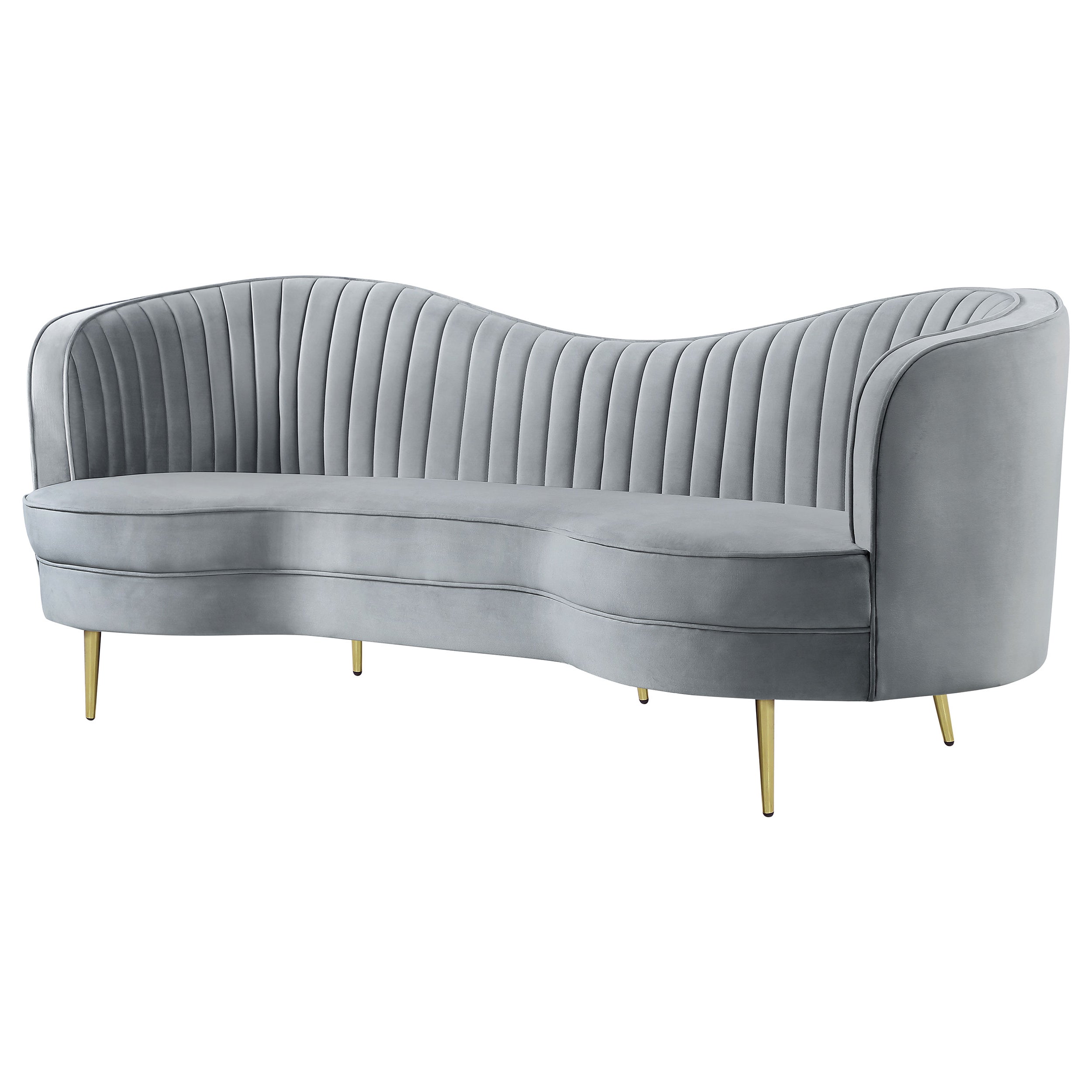 Sophia Upholstered Channel Tufted Sofa Grey-CoasterEssence