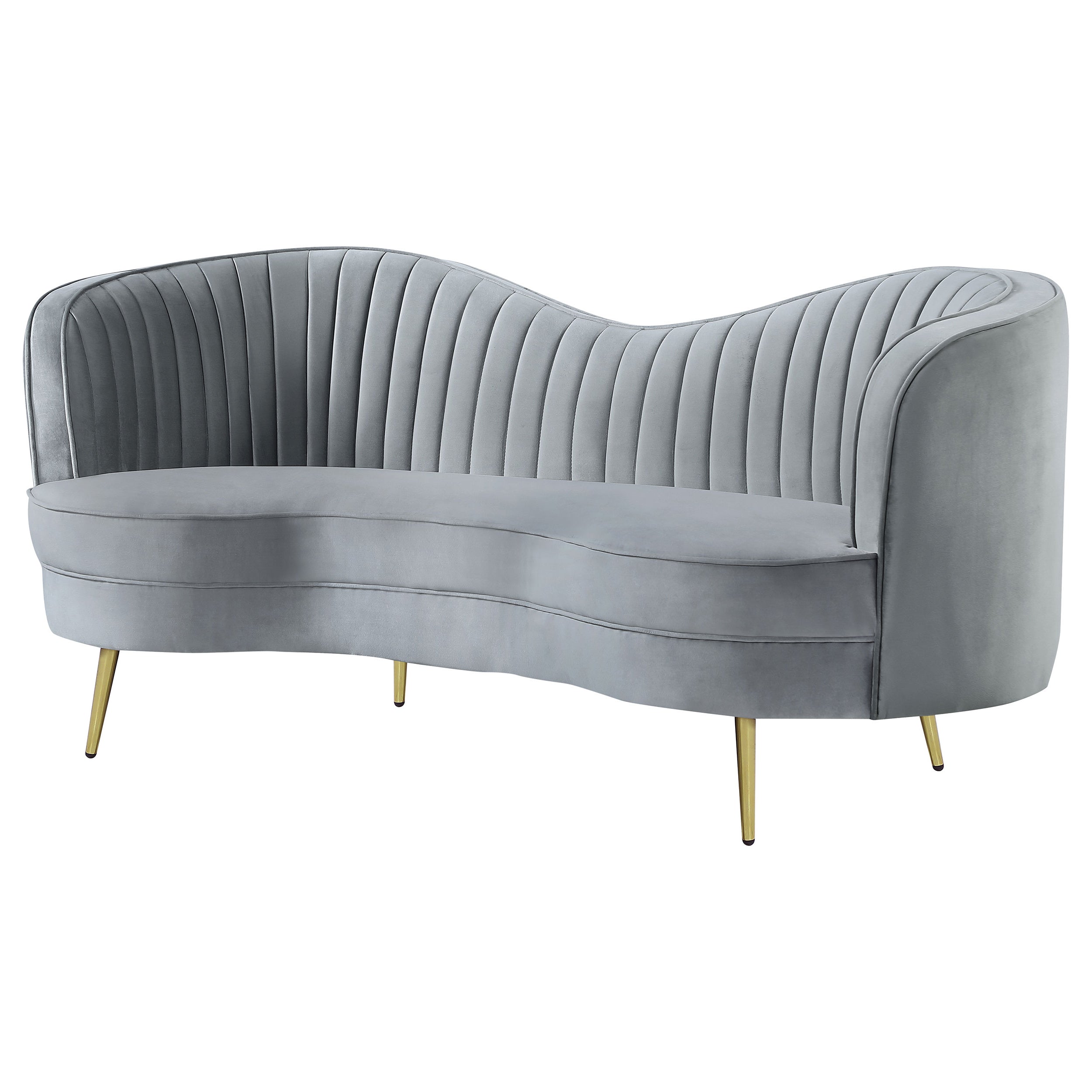 Sophia Upholstered Channel Tufted Loveseat Grey-CoasterEssence