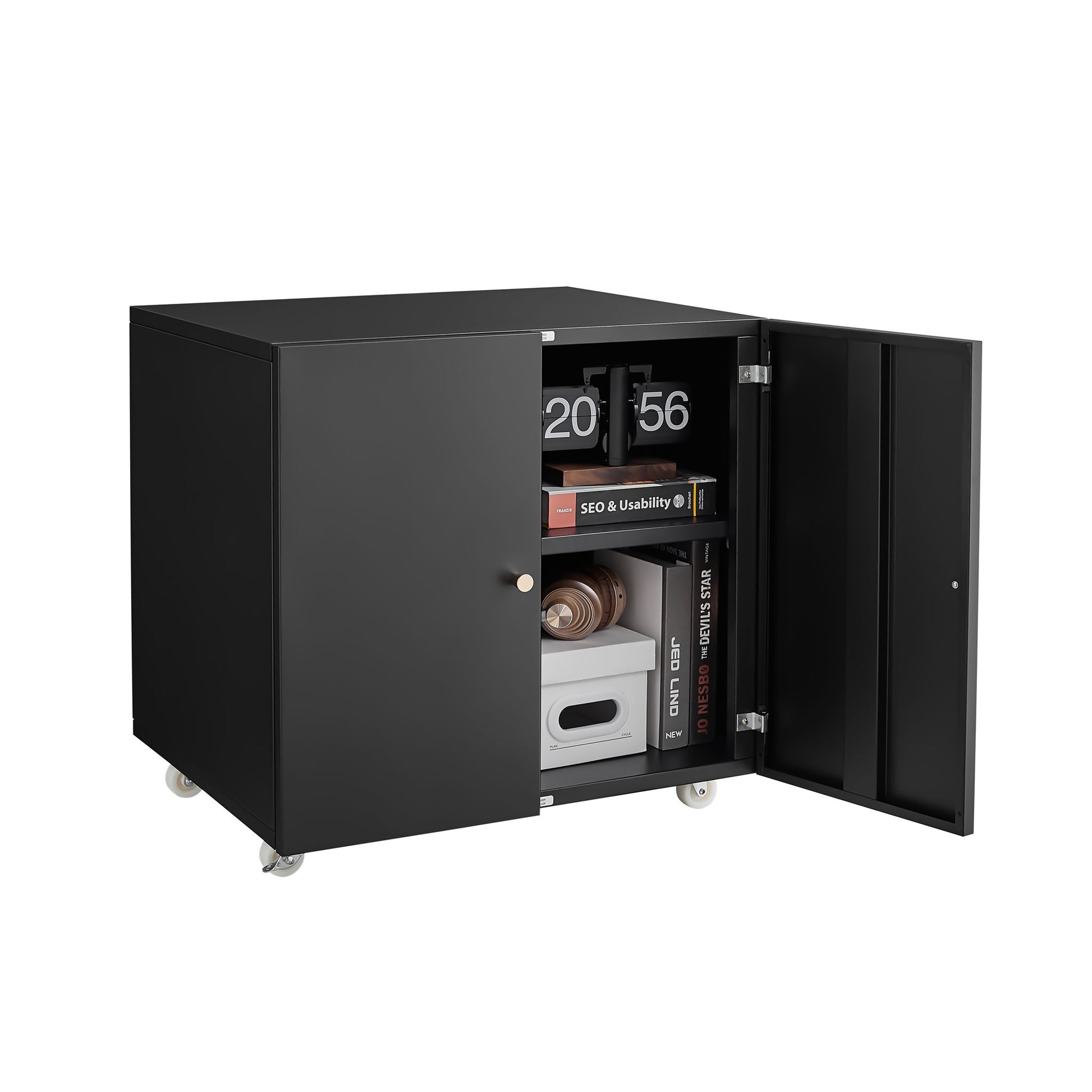 Office Furniture Copier Cabinet 2 Door Steel Copier Stand Mobile Pedestal File Printer Stand - Best Buy Furniture