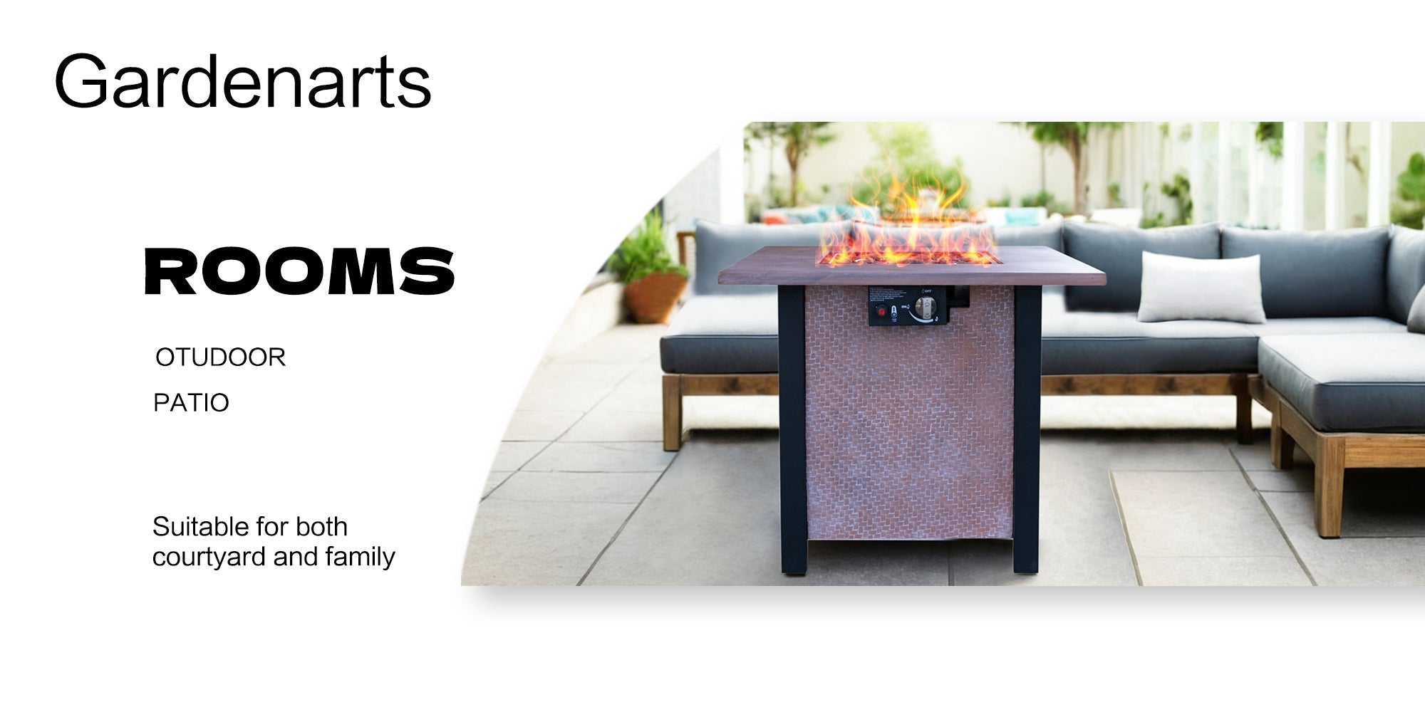 25" H Outdoor Patio Propane Gas Fire Pit Table - 50,000 BTU High-temperature-resistant