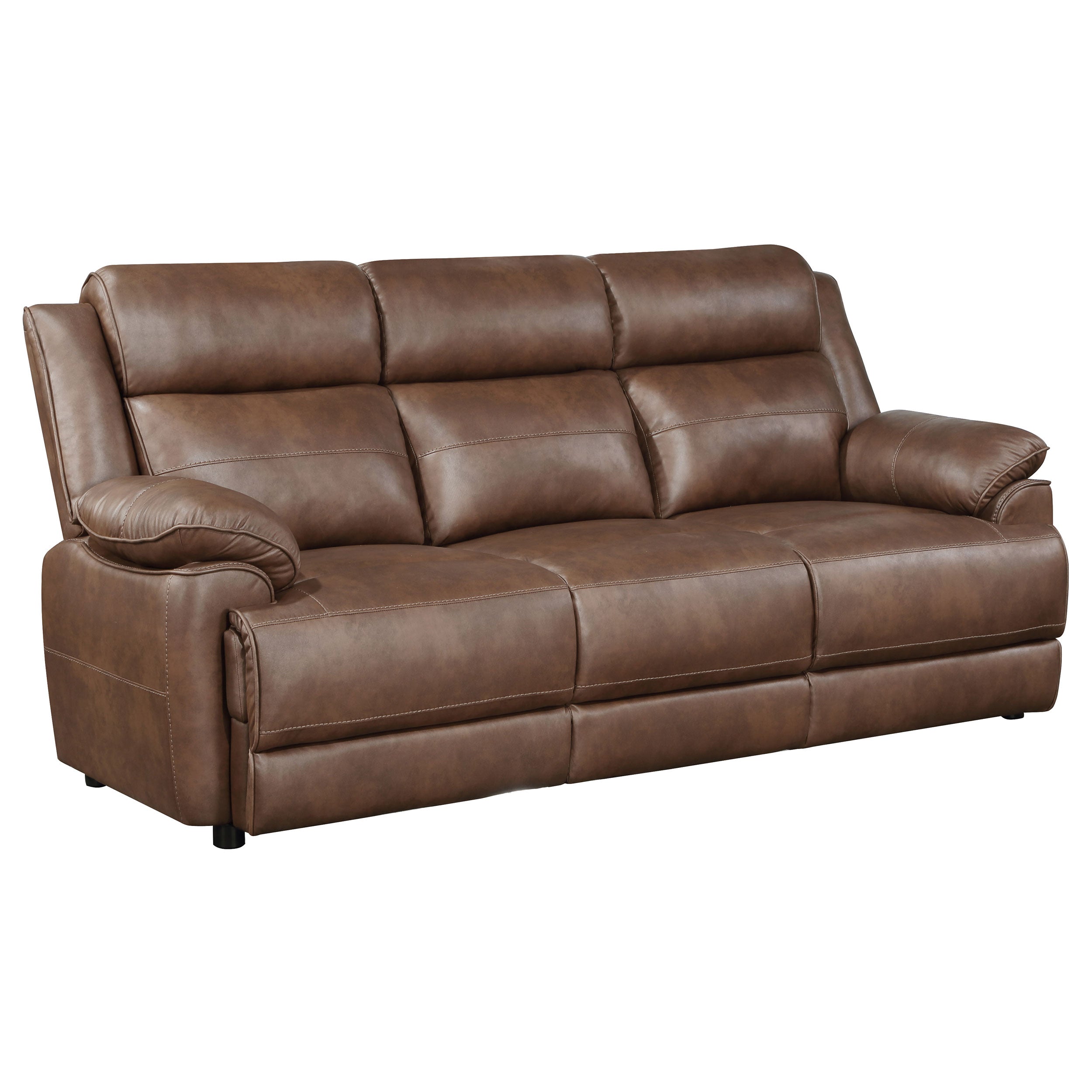 Ellington Upholstered Padded Arm Sofa Dark Brown-