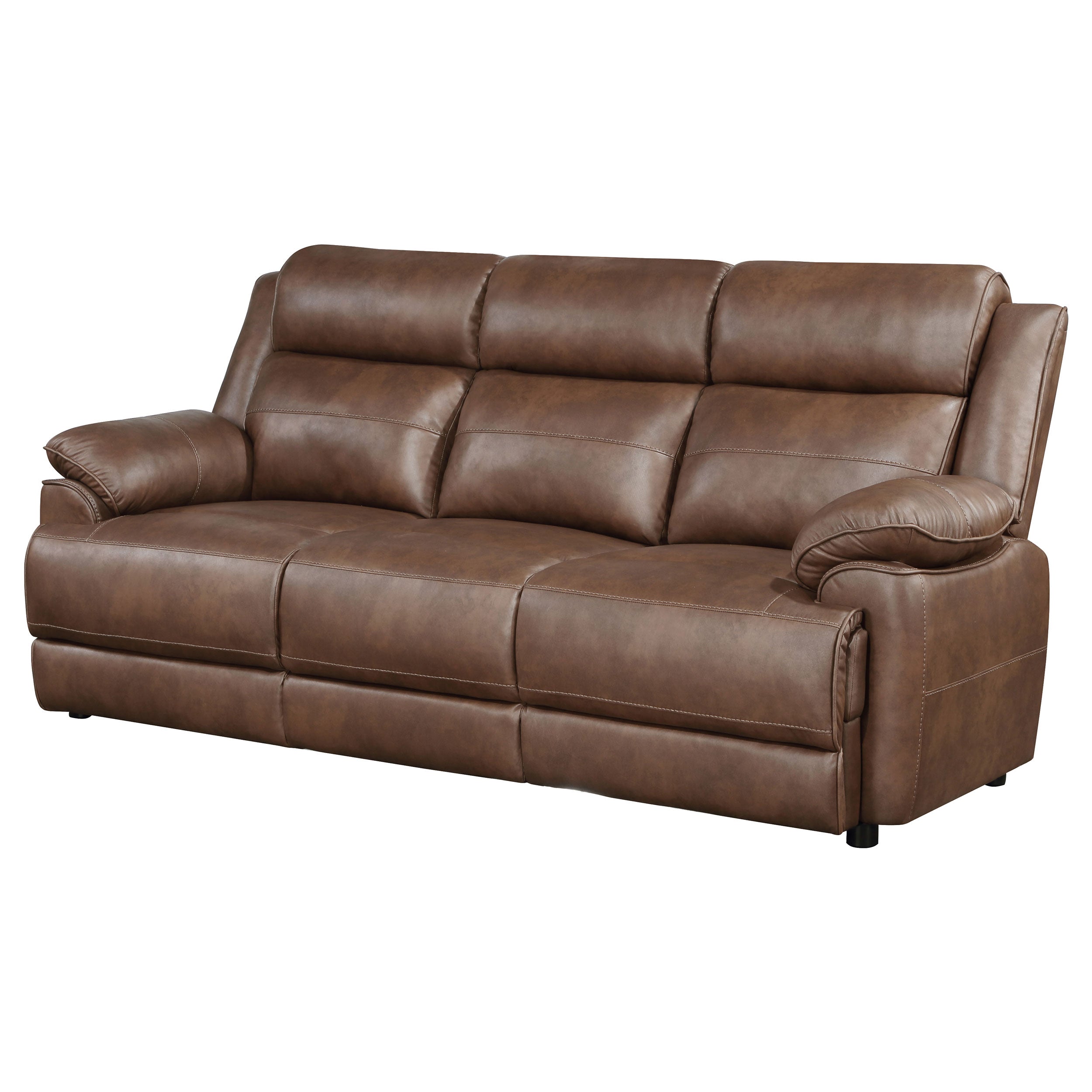 Ellington Upholstered Padded Arm Sofa Dark Brown-