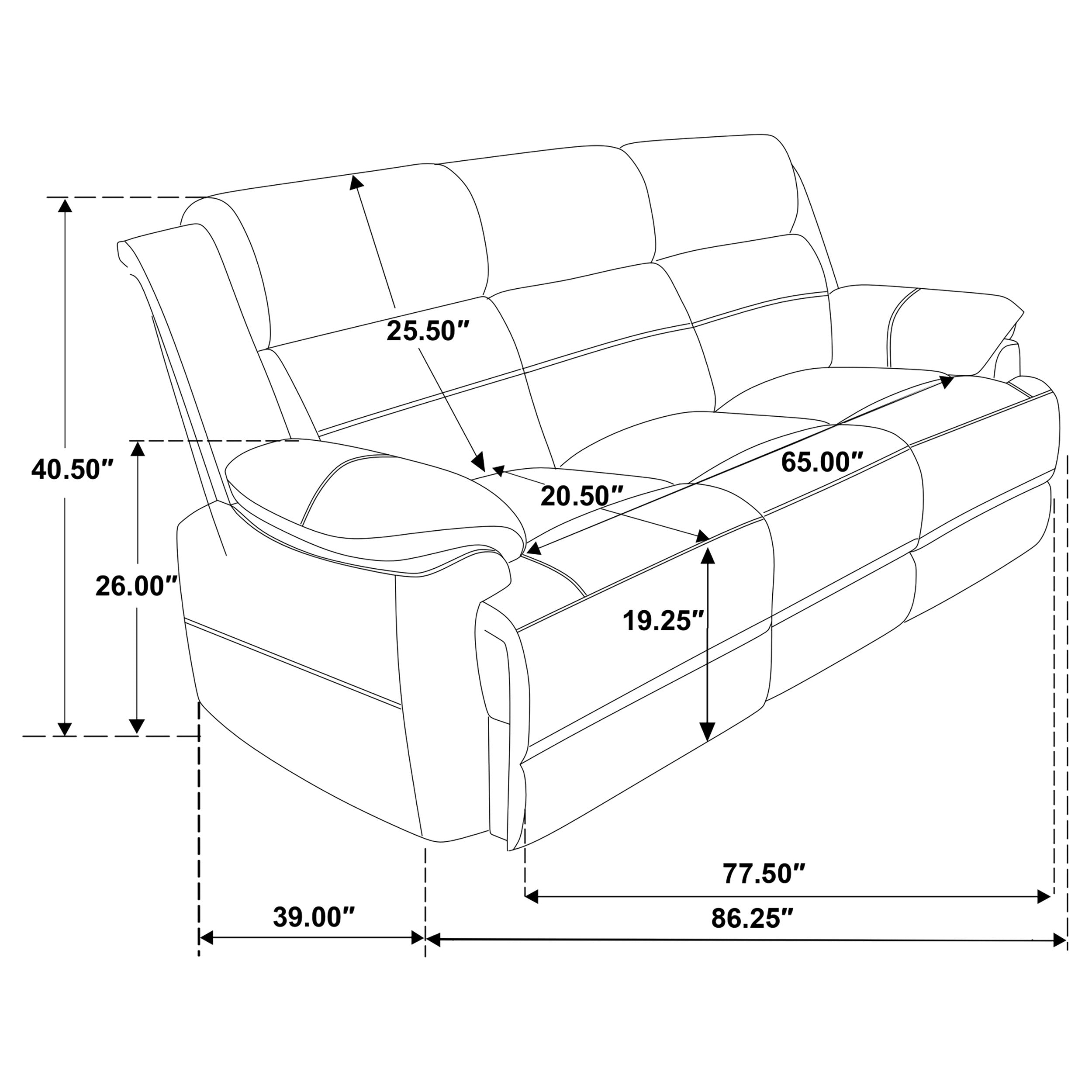 Ellington Upholstered Padded Arm Sofa Dark Brown-