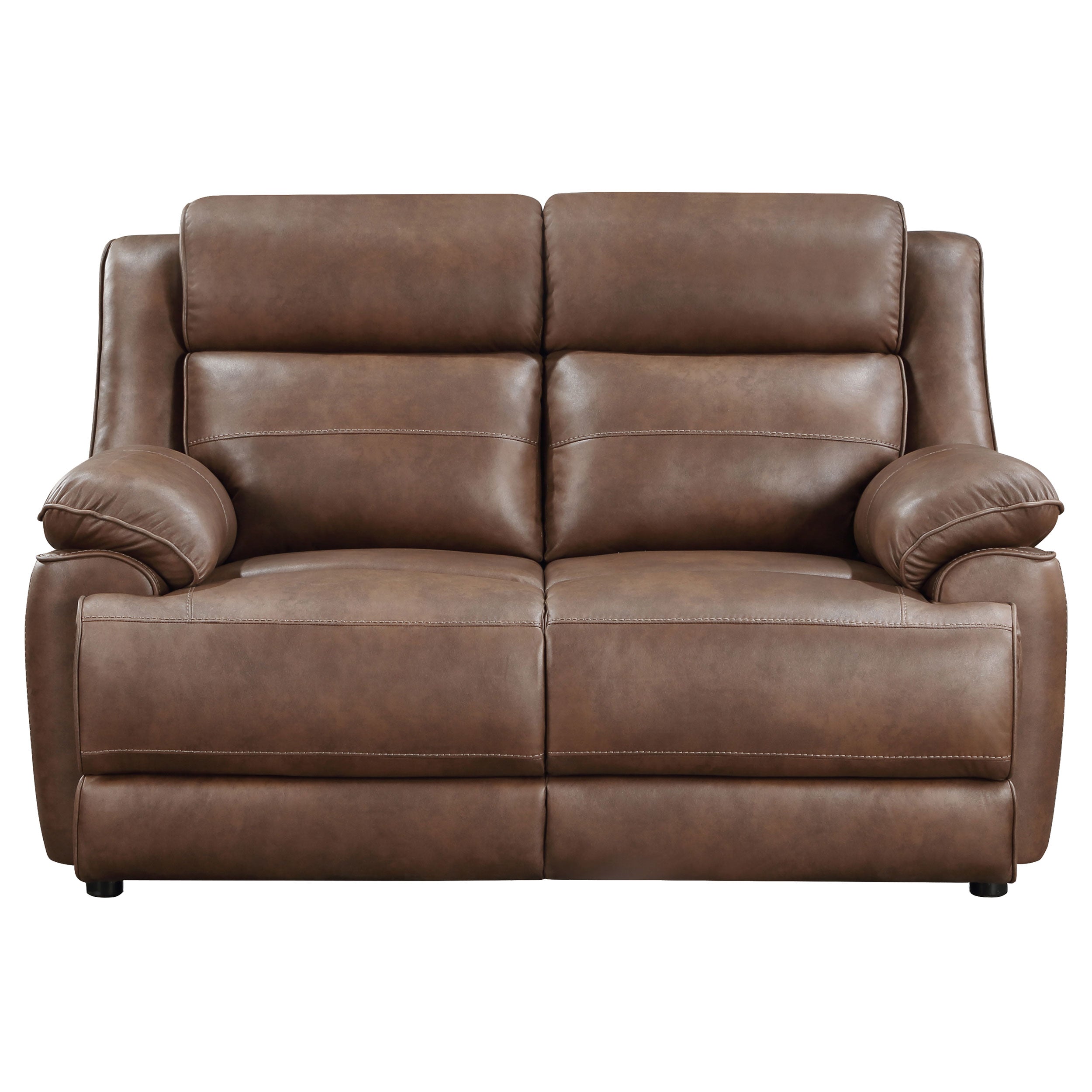 Ellington Upholstered Padded Arm Loveseat Dark Brown-