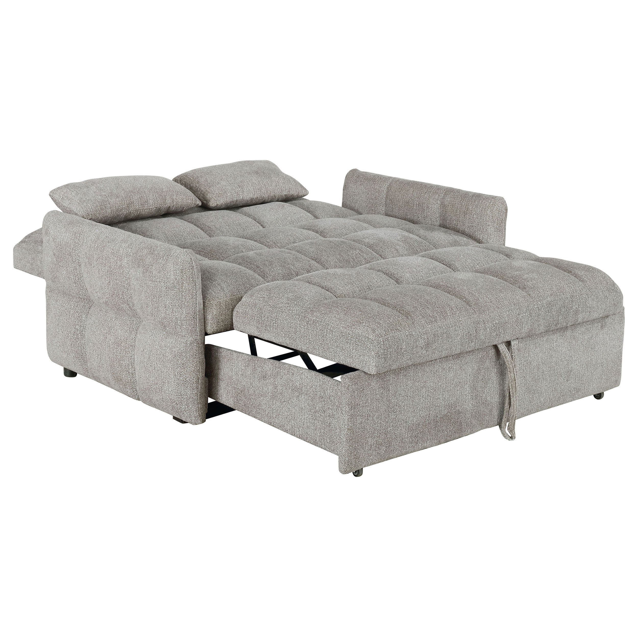 Cotswold Upholstered Convertible Sleeper Sofa Bed Light Grey-CoasterEssence