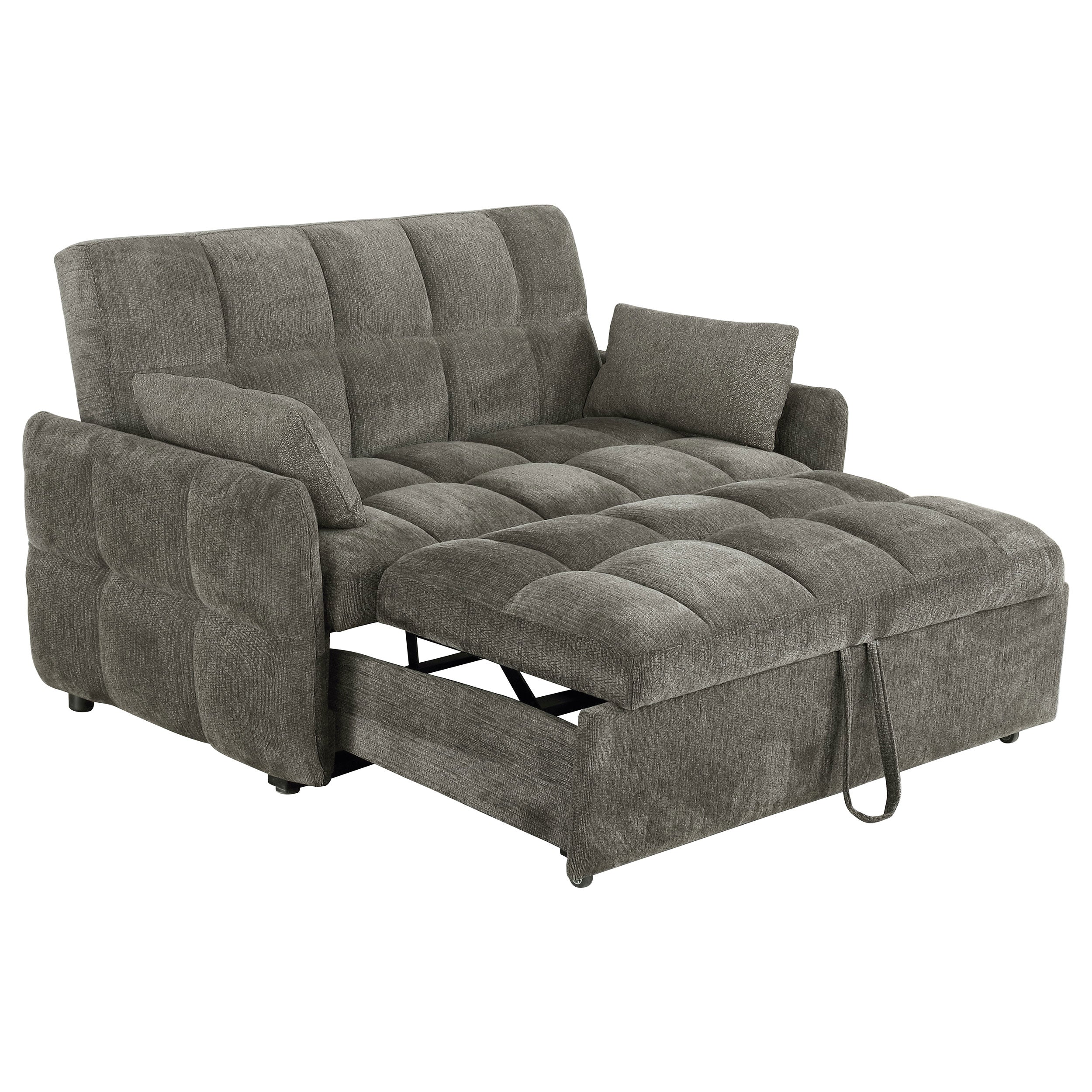 Cotswold Upholstered Convertible Sleeper Sofa Bed Dark Grey-CoasterEssence
