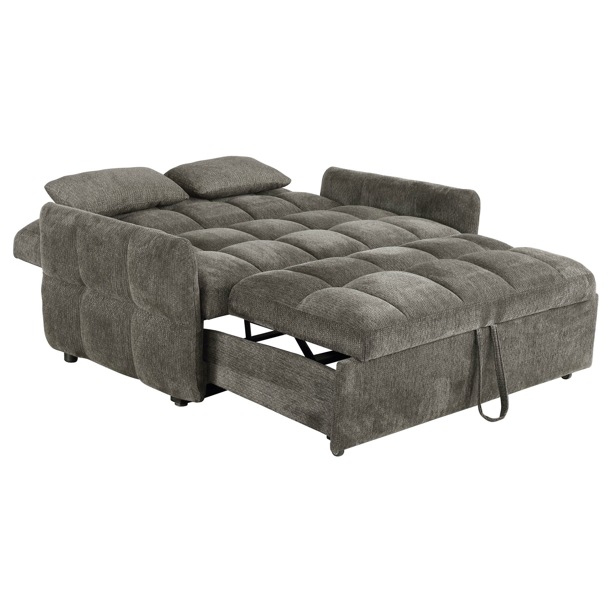 Cotswold Upholstered Convertible Sleeper Sofa Bed Dark Grey-CoasterEssence