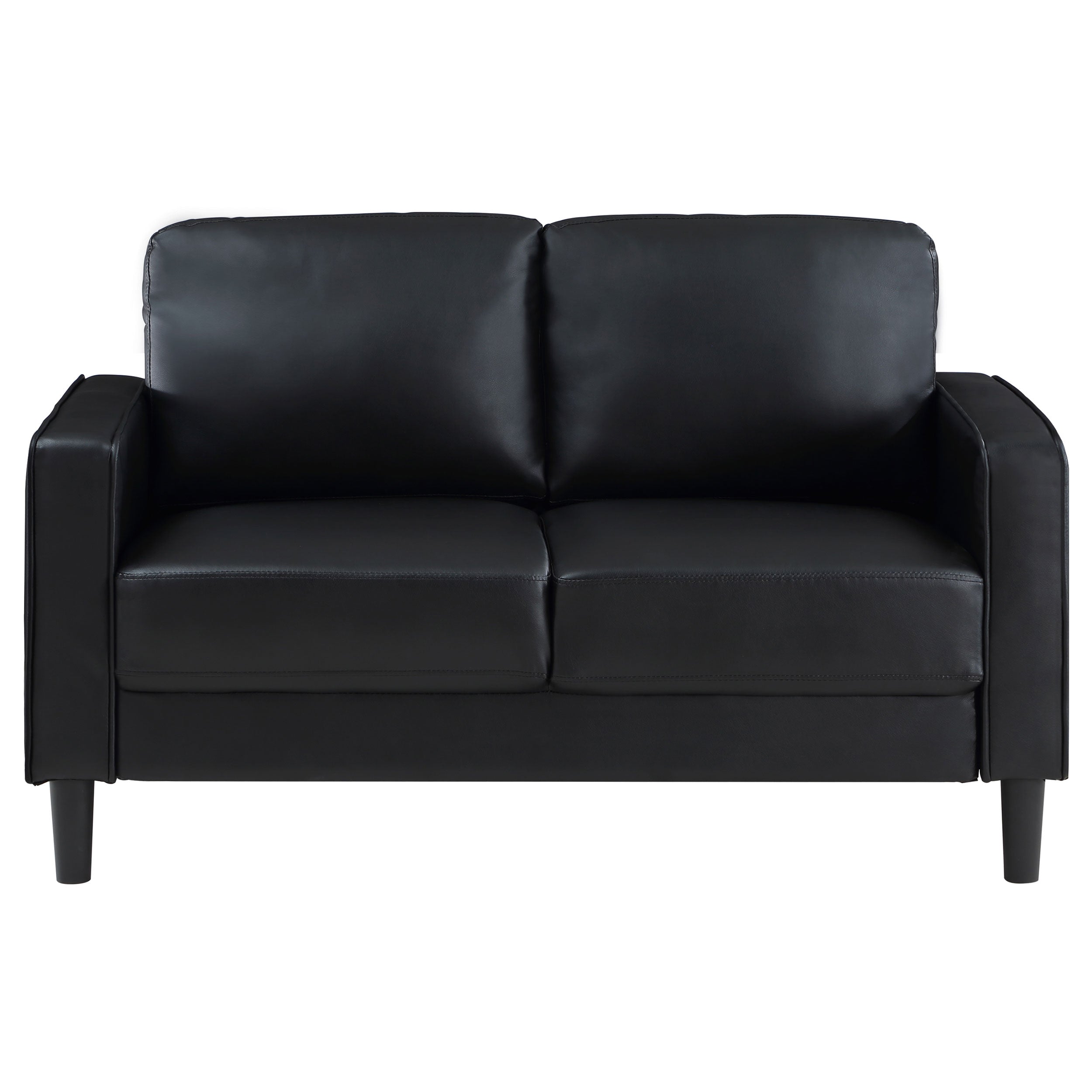 Ruth Upholstered Track Arm Loveseat Black-