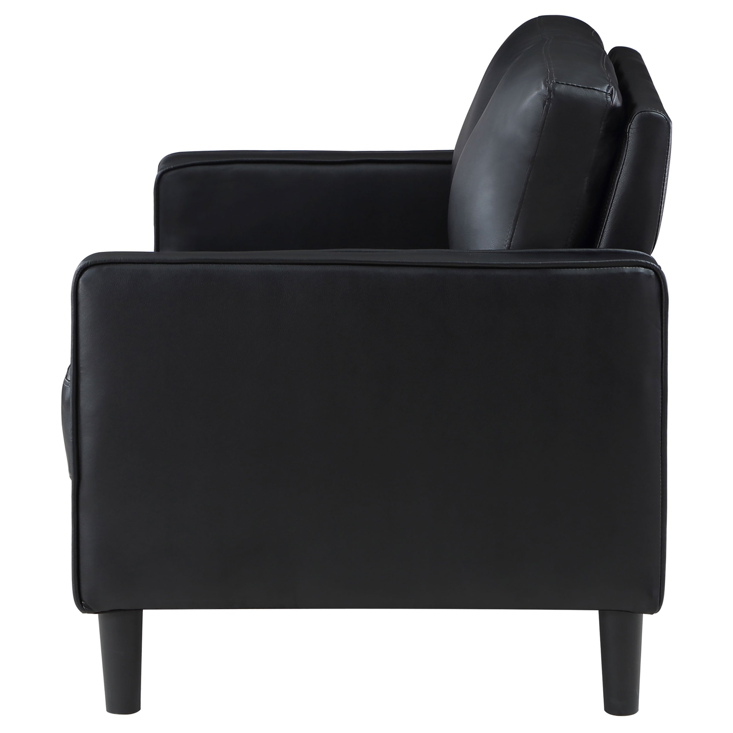 Ruth Upholstered Track Arm Loveseat Black-
