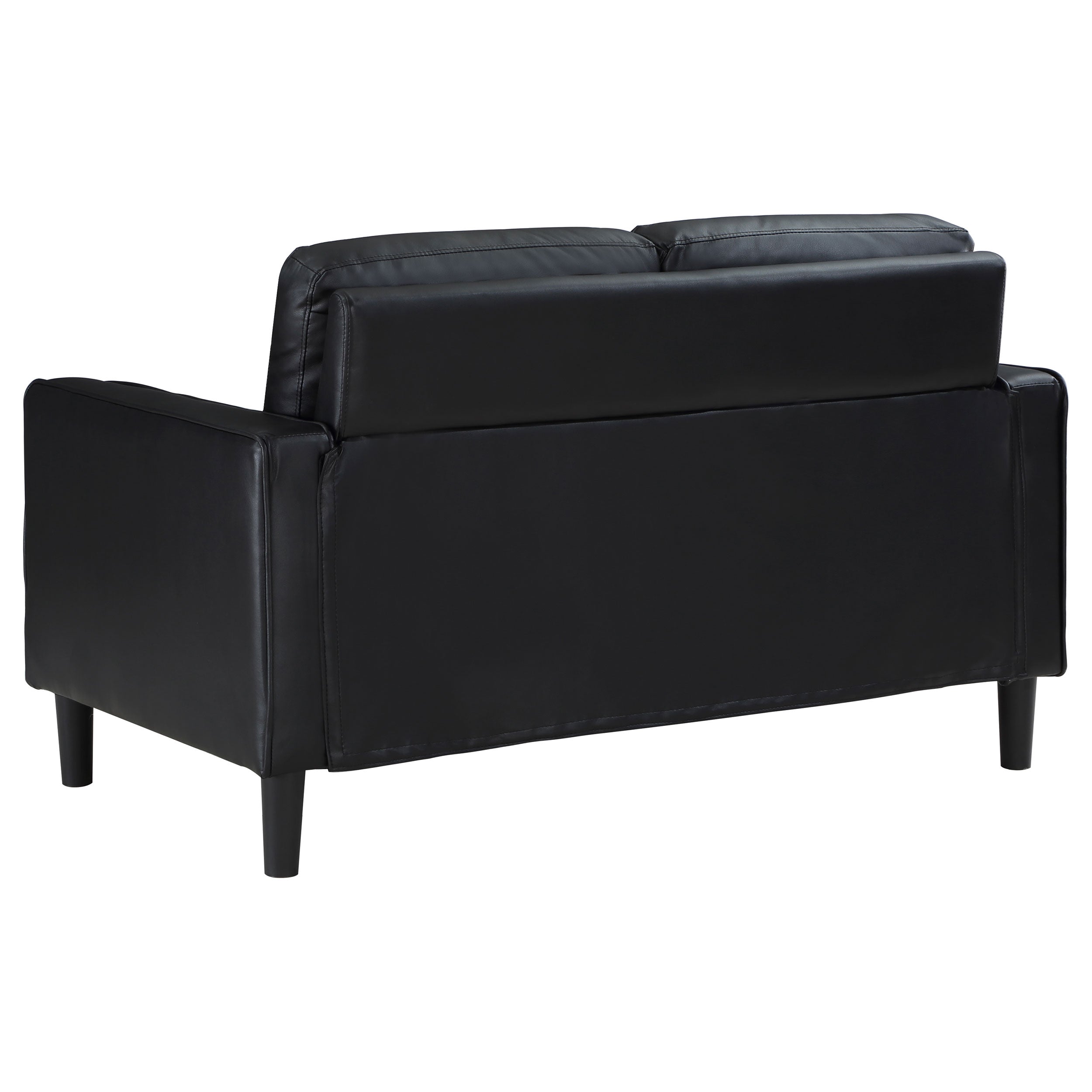 Ruth Upholstered Track Arm Loveseat Black-