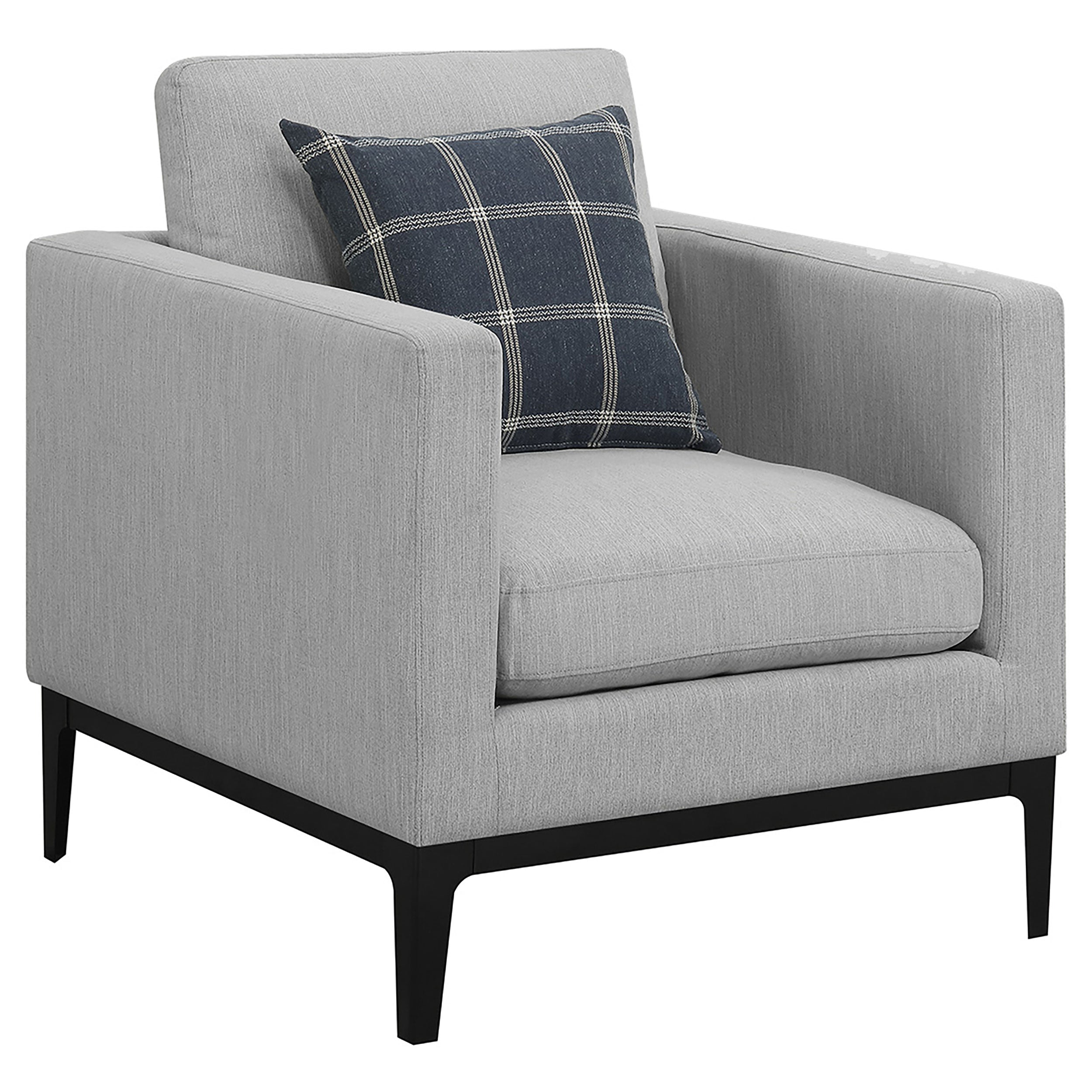 Apperson Upholstered Track Arm Accent Chair Light Grey-CoasterElevations
