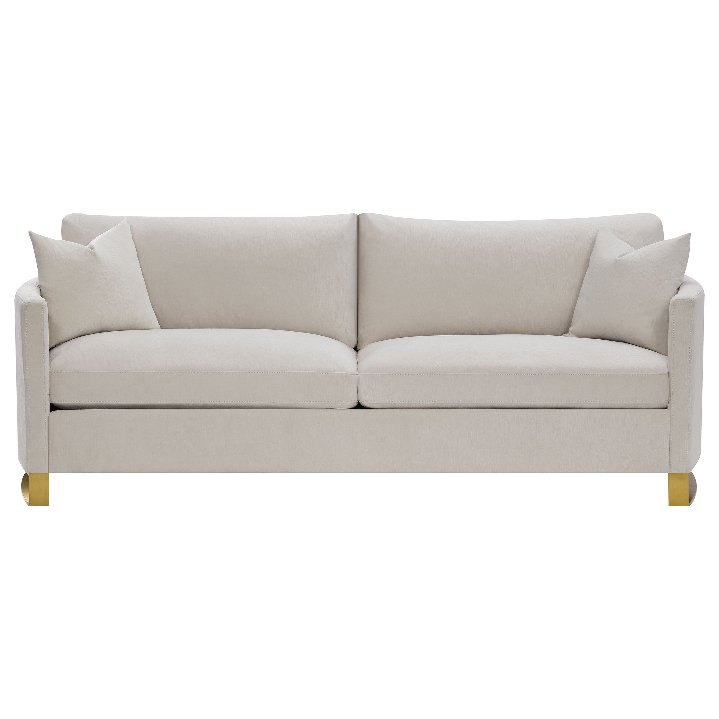 Corliss Upholstered Curved Track Arm Sofa Beige-CoasterElevations