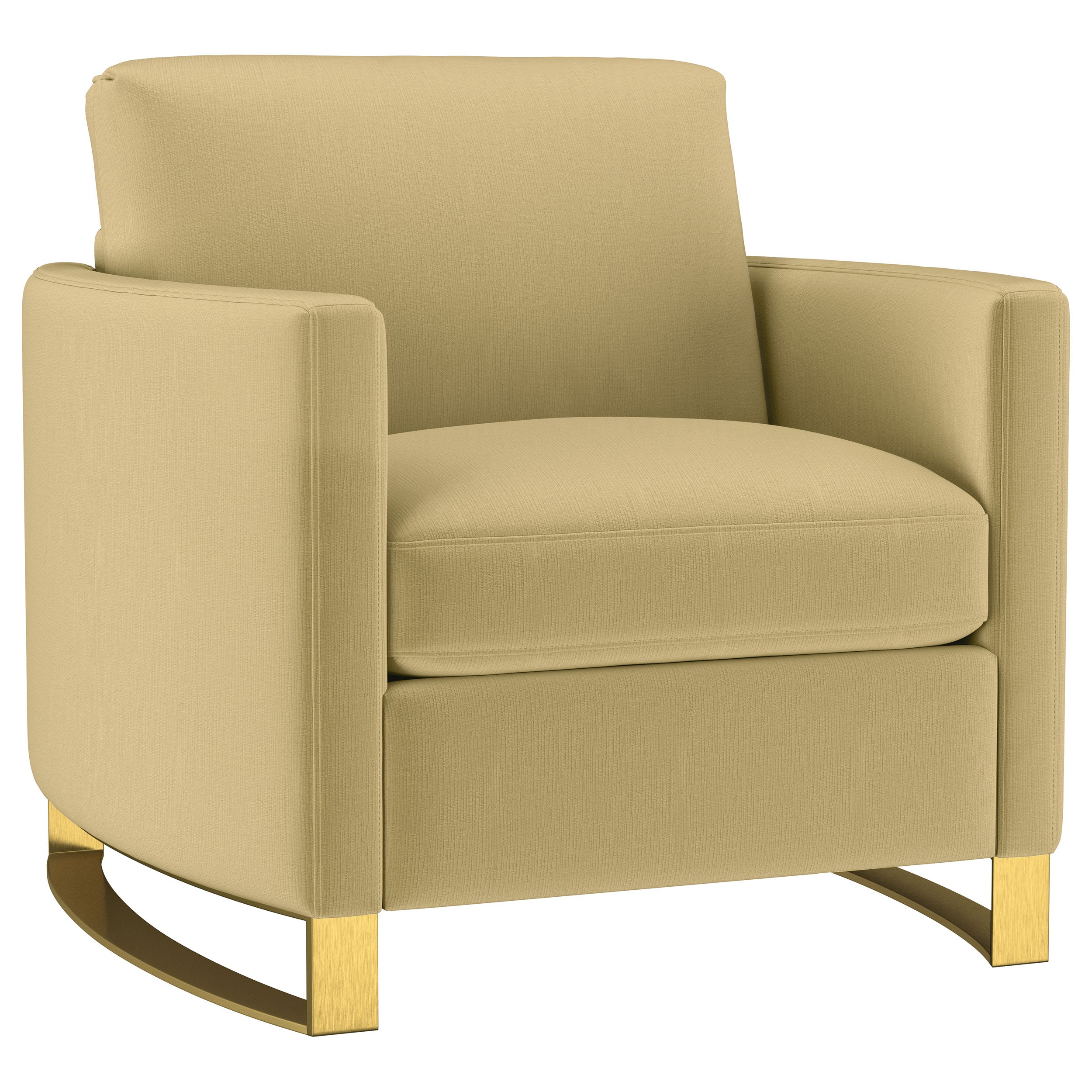 Corliss Upholstered Curved Track Arm Chair Camel-