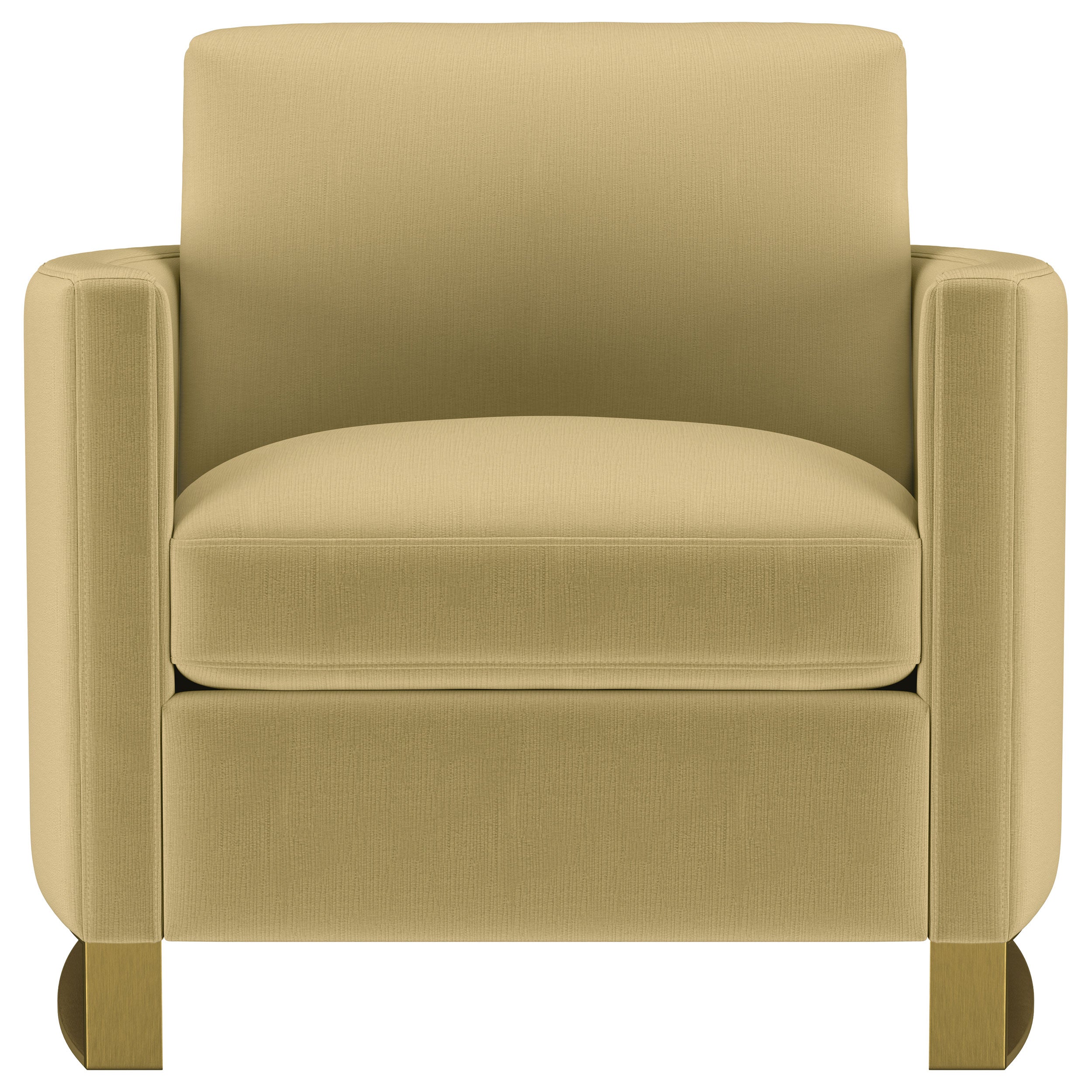 Corliss Upholstered Curved Track Arm Chair Camel-