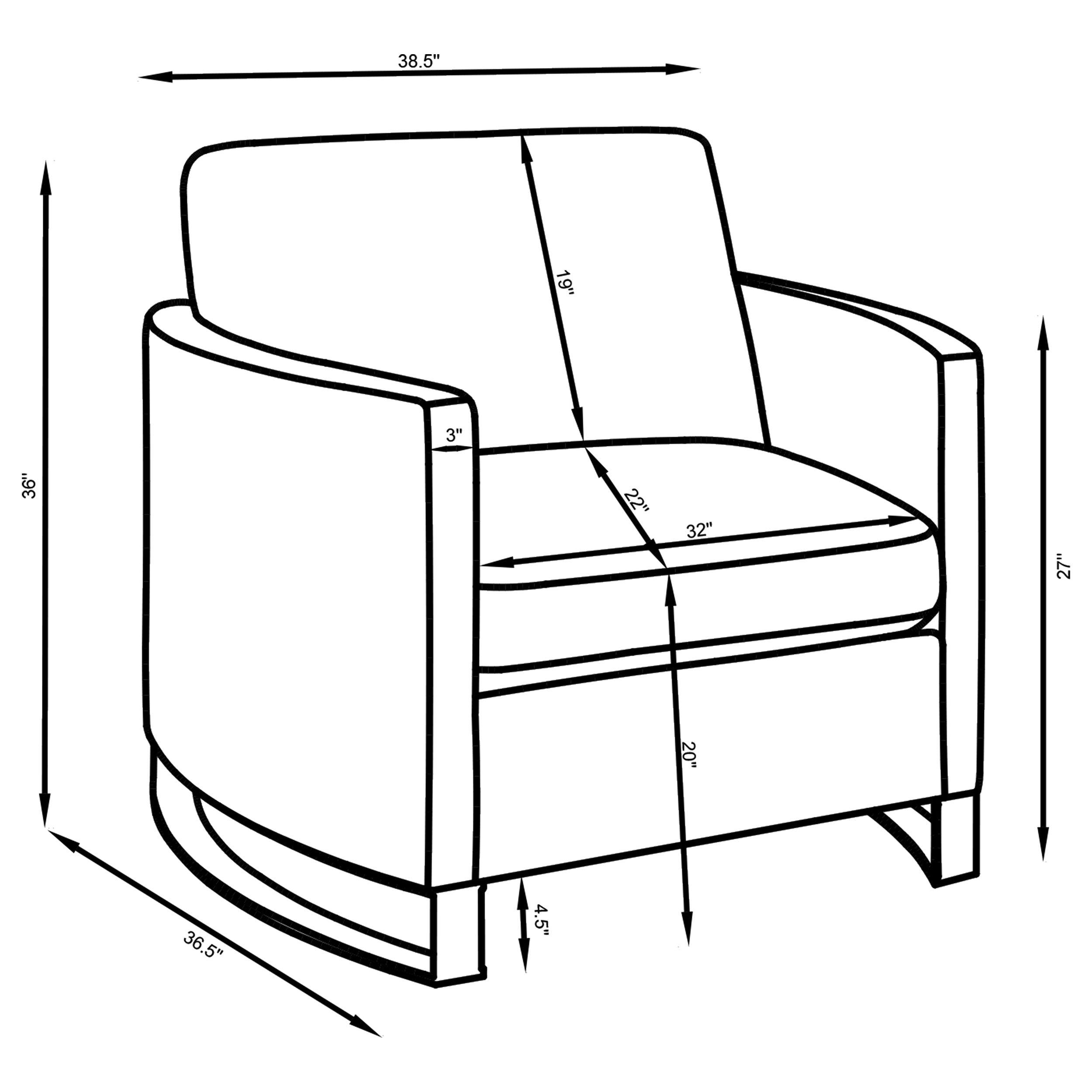 Corliss Upholstered Curved Track Arm Chair Camel-