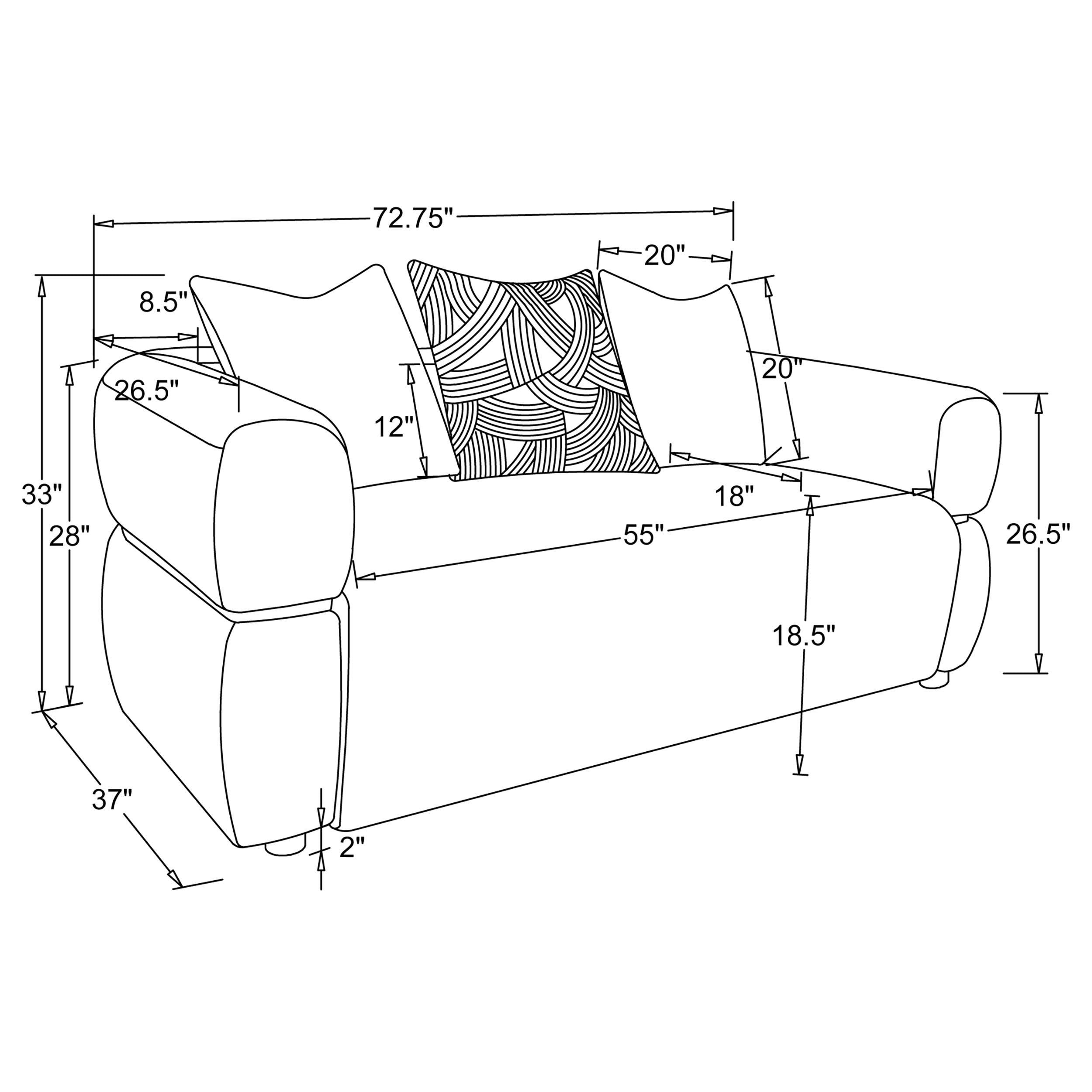 Jeanette 73-inch Fabric Upholstered Round Arm Loveseat Beige-