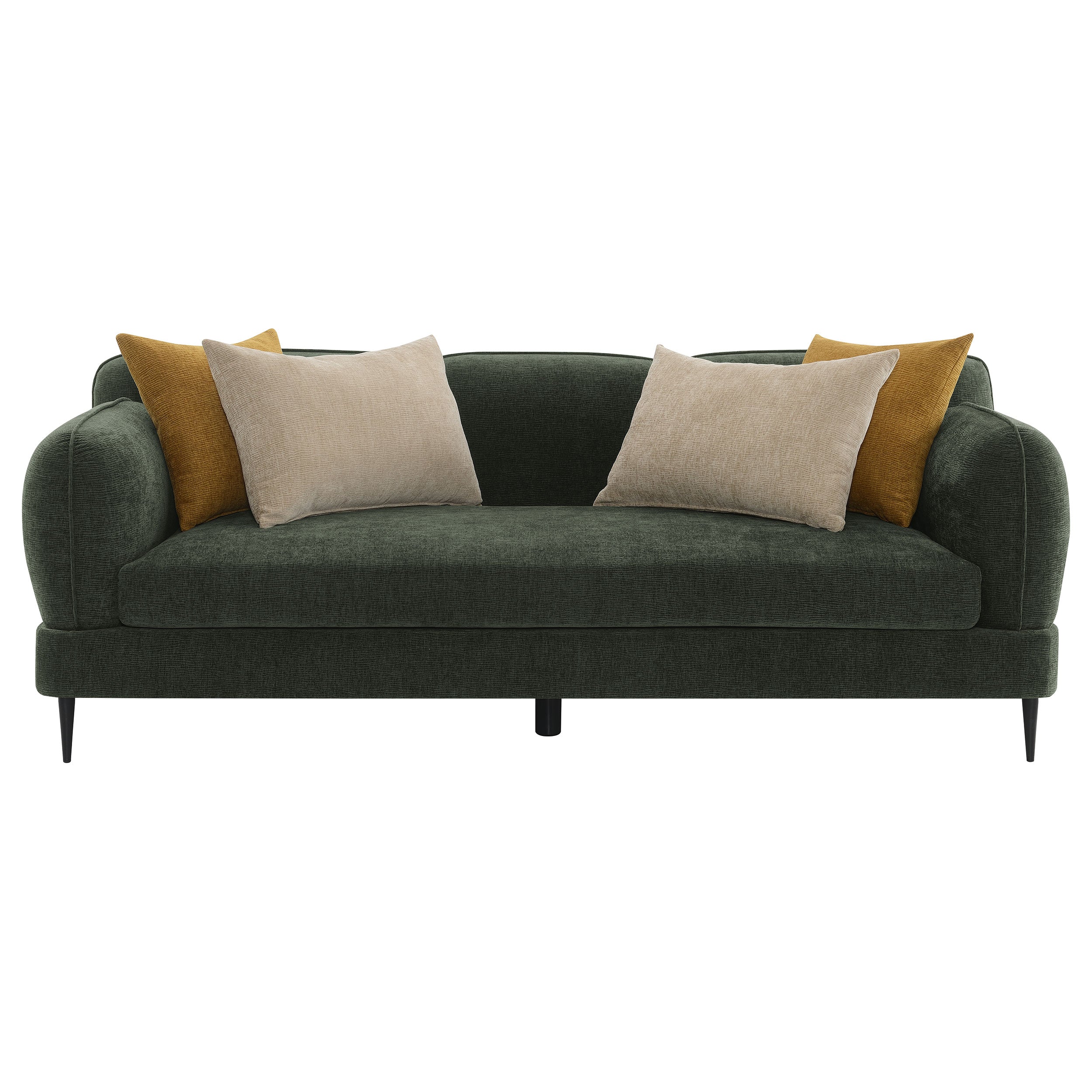 Jade Chenille Upholstered Modern Track Arm Sofa Green-