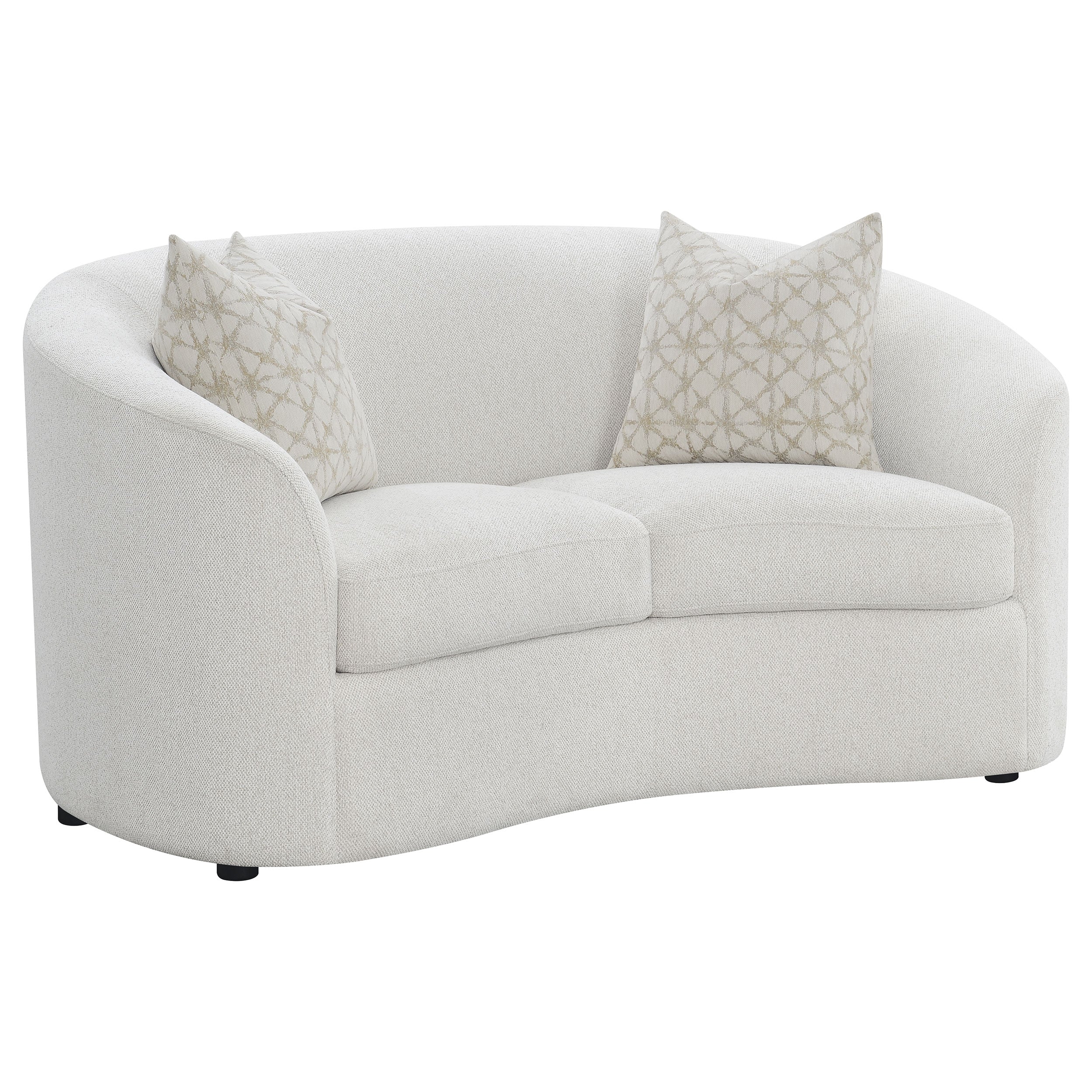Rainn Boucle Upholstered Sloped Arm Loveseat Latte-CoasterEssence