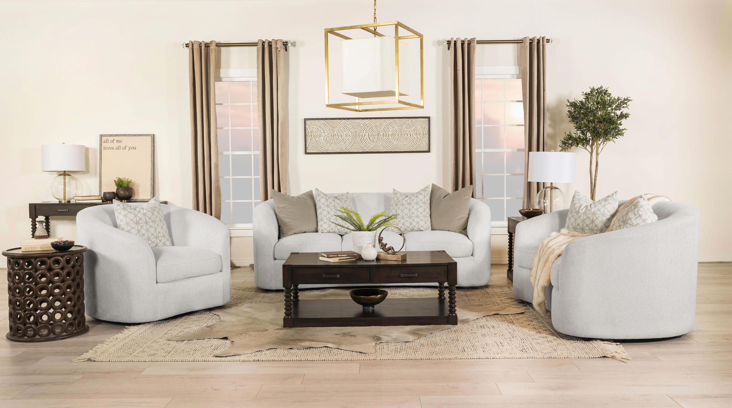 Rainn Boucle Upholstered Sloped Arm Loveseat Latte-CoasterEssence