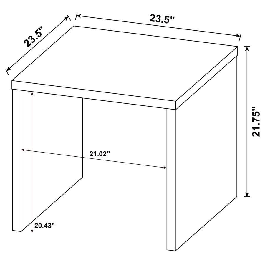 Knapp - Engineered Wood Square Side End Table - Black
