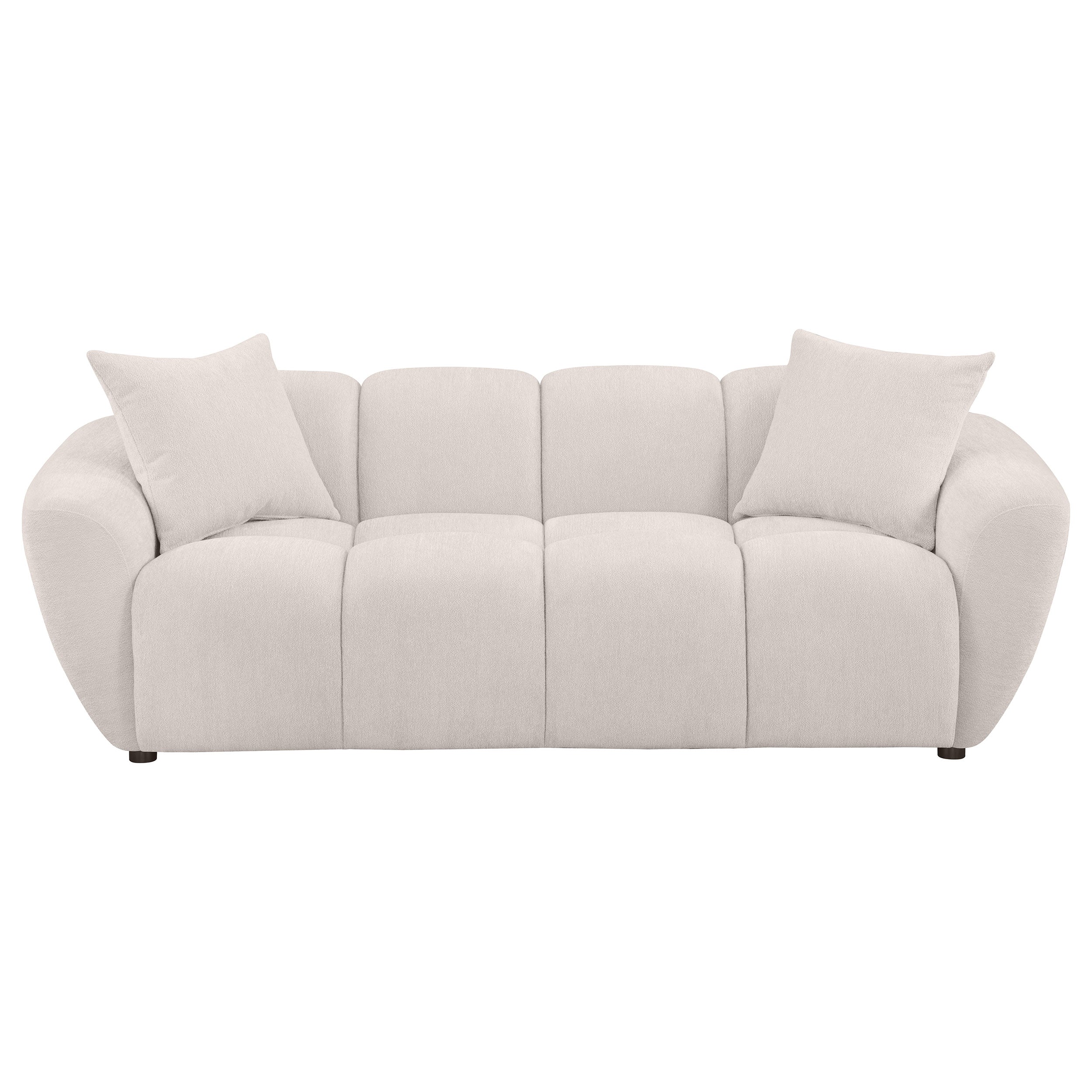 Destino Chenille Upholstered Splayed Arm Sofa Greige-