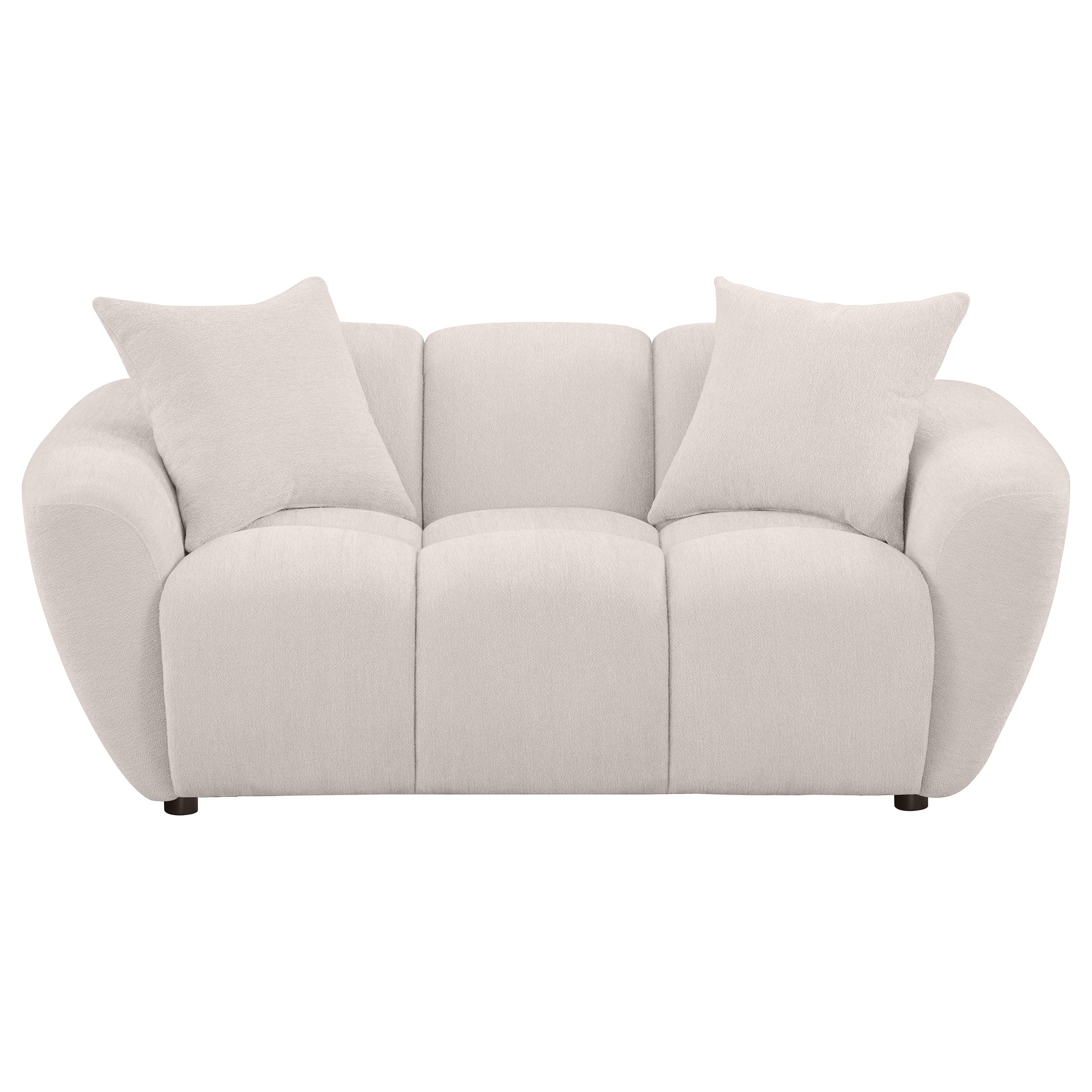 Destino Chenille Upholstered Splayed Arm Loveseat Greige-