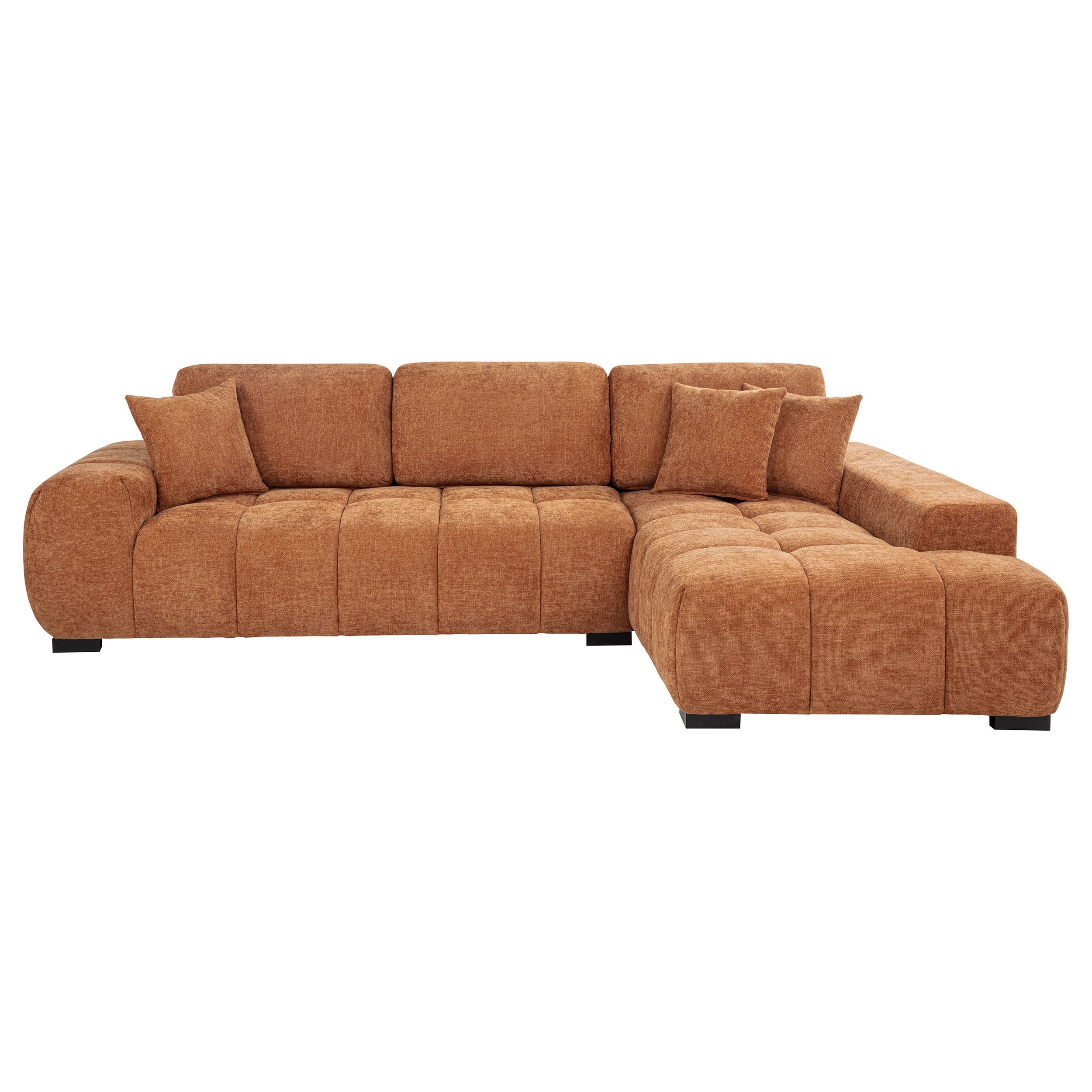 Octavia Upholstered Sectional Chaise Sofa Orange-
