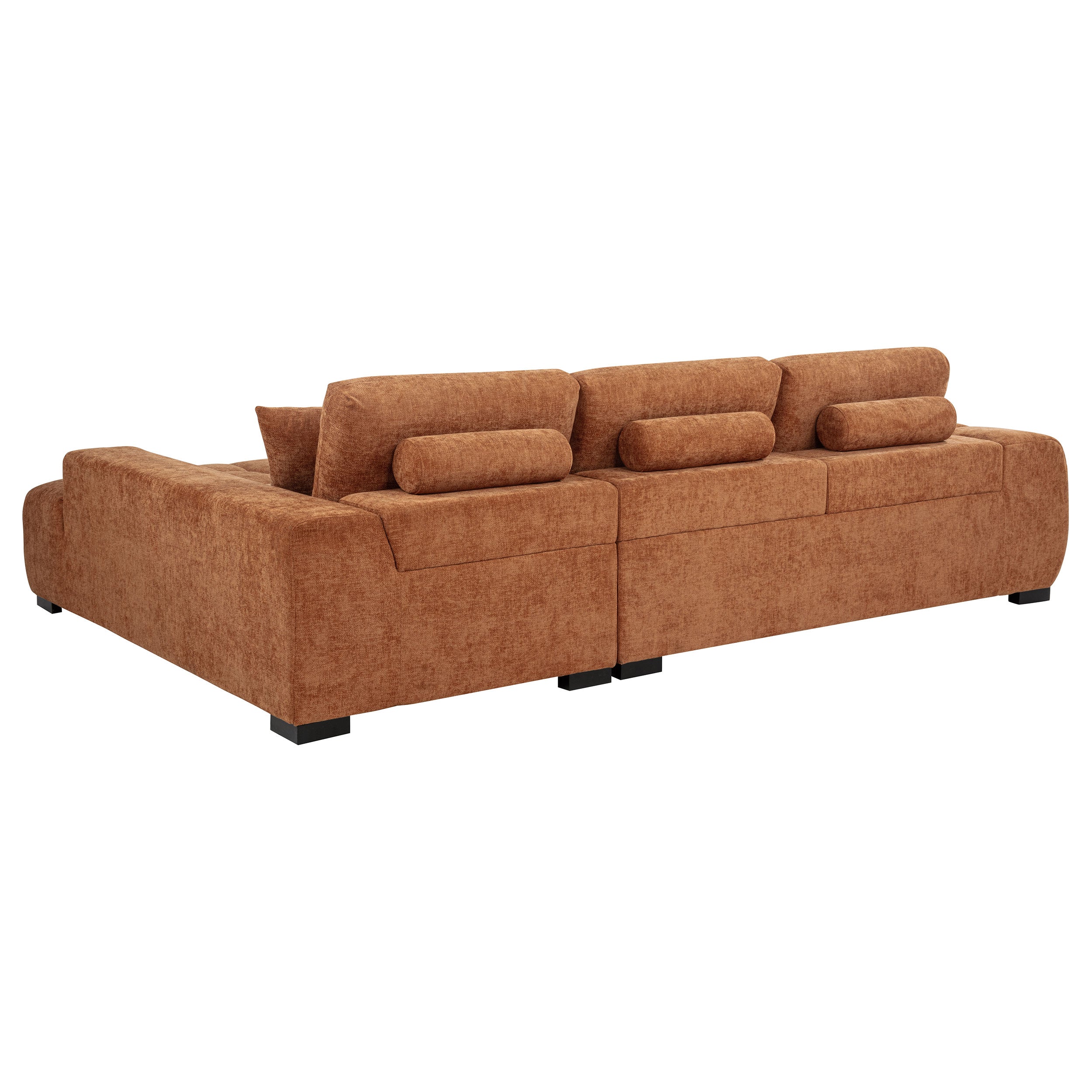 Octavia Upholstered Sectional Chaise Sofa Orange-