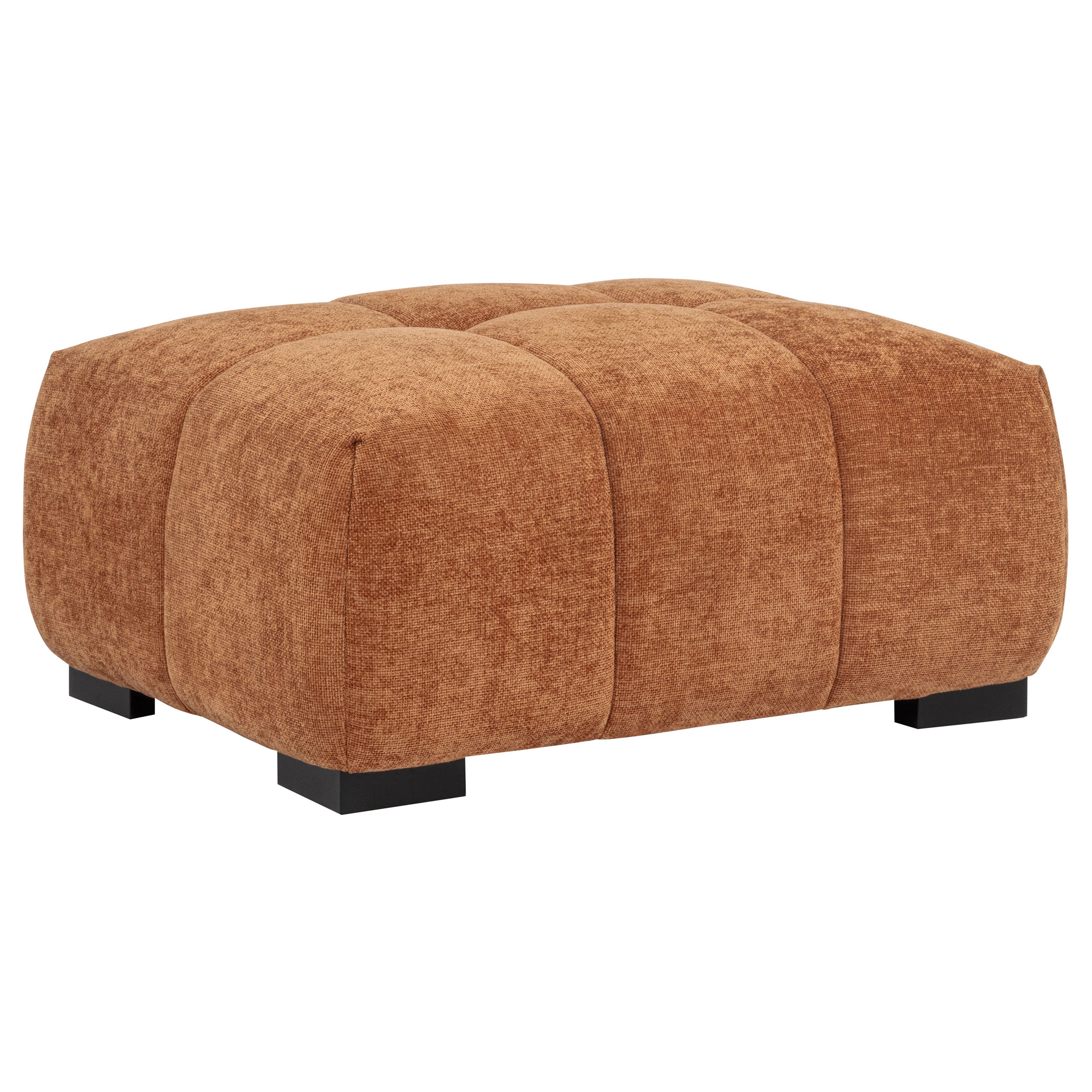 Octavia Upholstered Rectangular Ottoman Orange-
