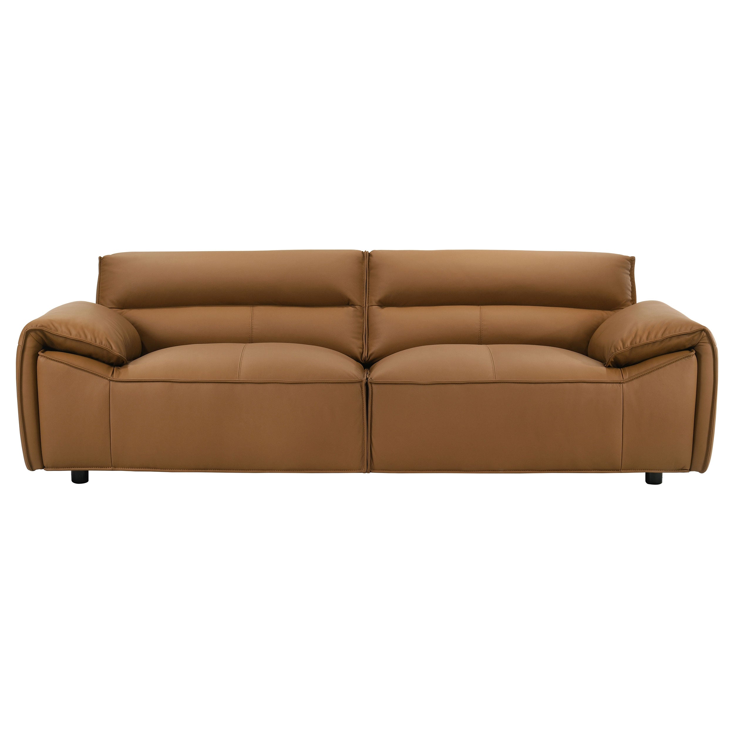 Buxton Top Grain Leather Upholstered Sofa Orange-