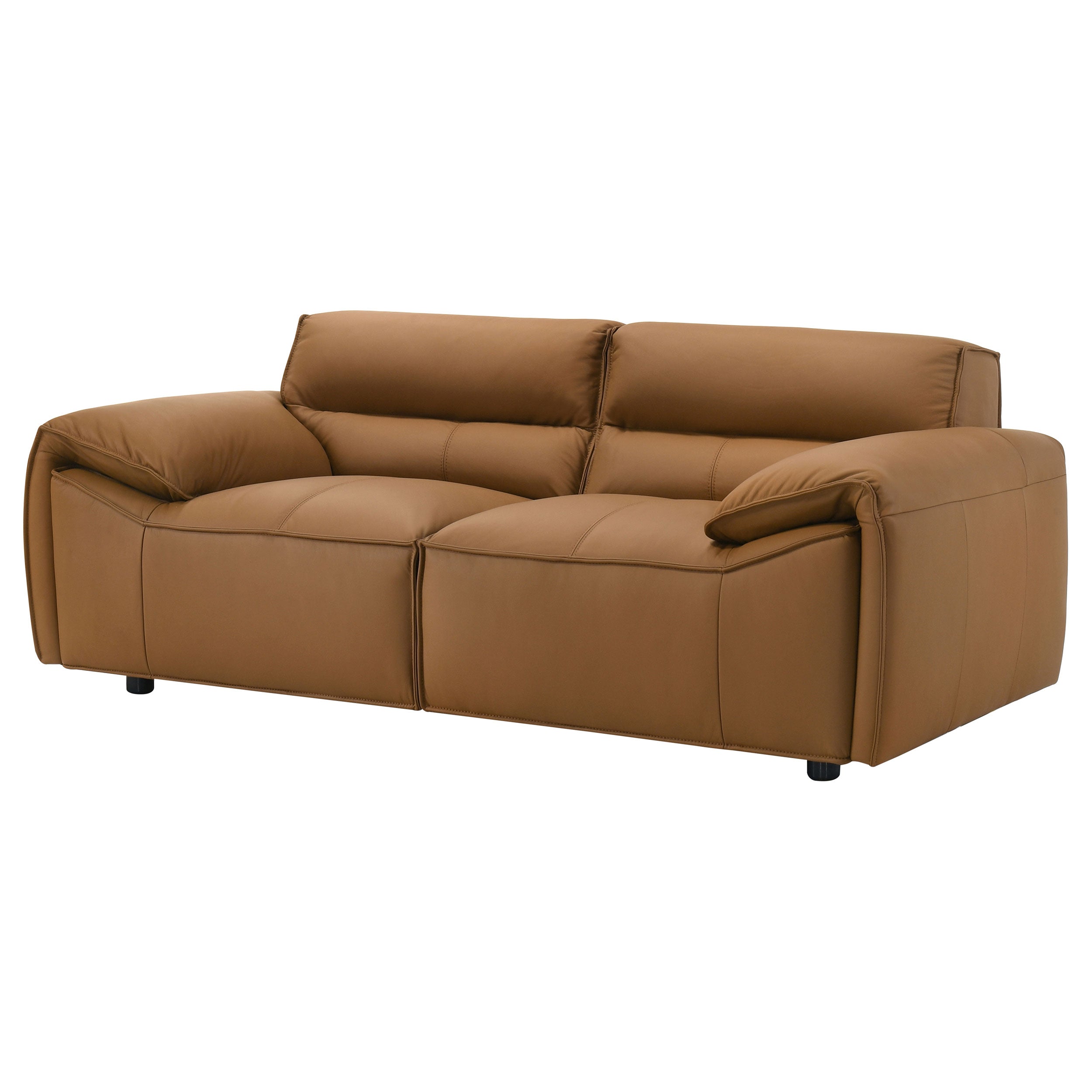 Buxton Top Grain Leather Upholstered Loveseat Orange-