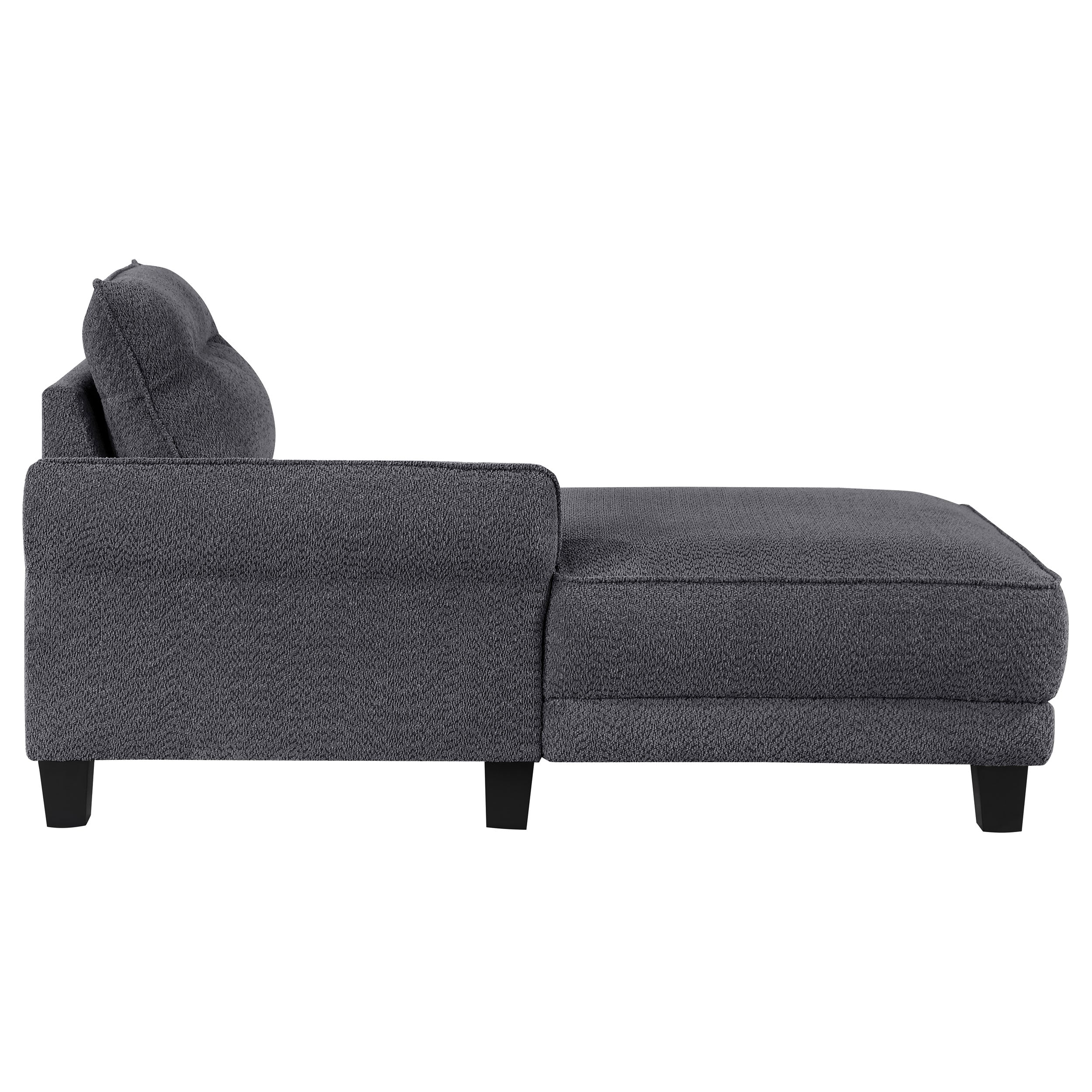 Caspian Upholstered Curved Arm Chaise Sectional Sofa Grey-