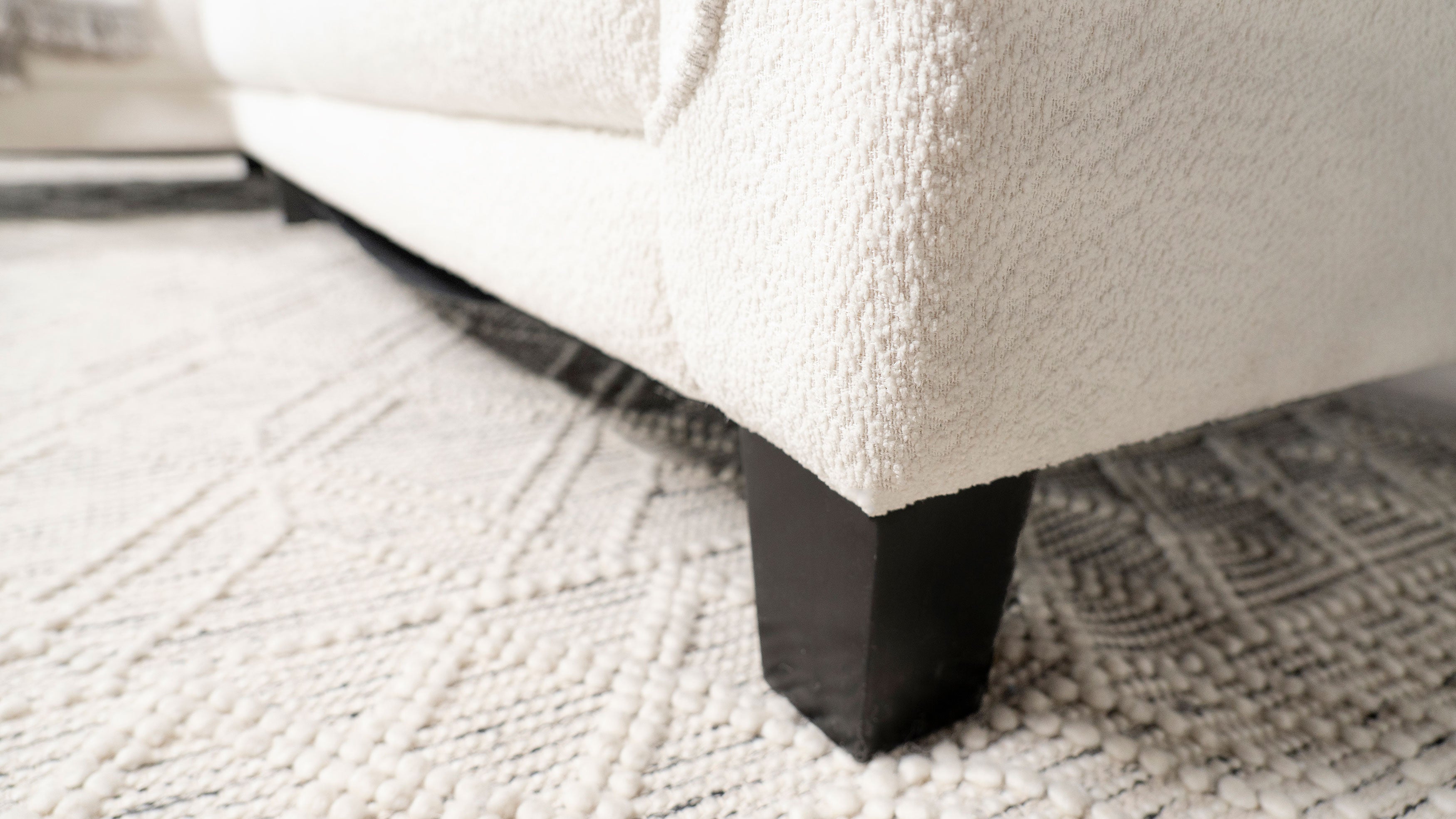 Caspian Upholstered Curved Arm Chaise Sectional Sofa White-
