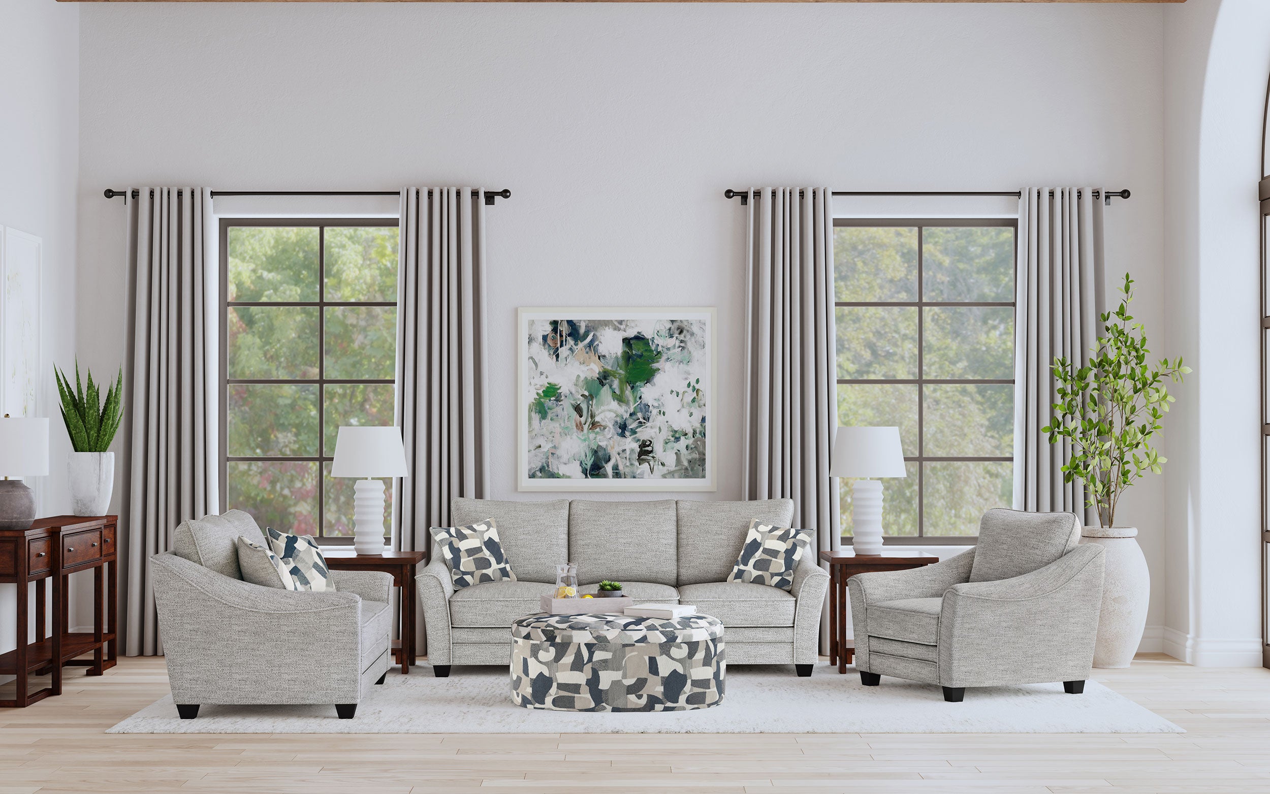 Tomkins Boucle Upholstered Loveseat Light Grey-