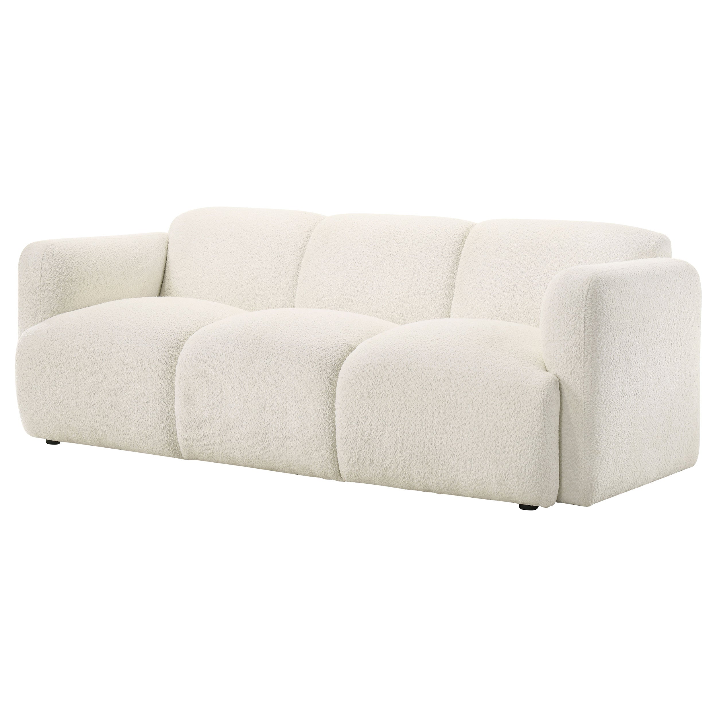 Dorset Fabric Upholstered Round Track Arm Sofa White-