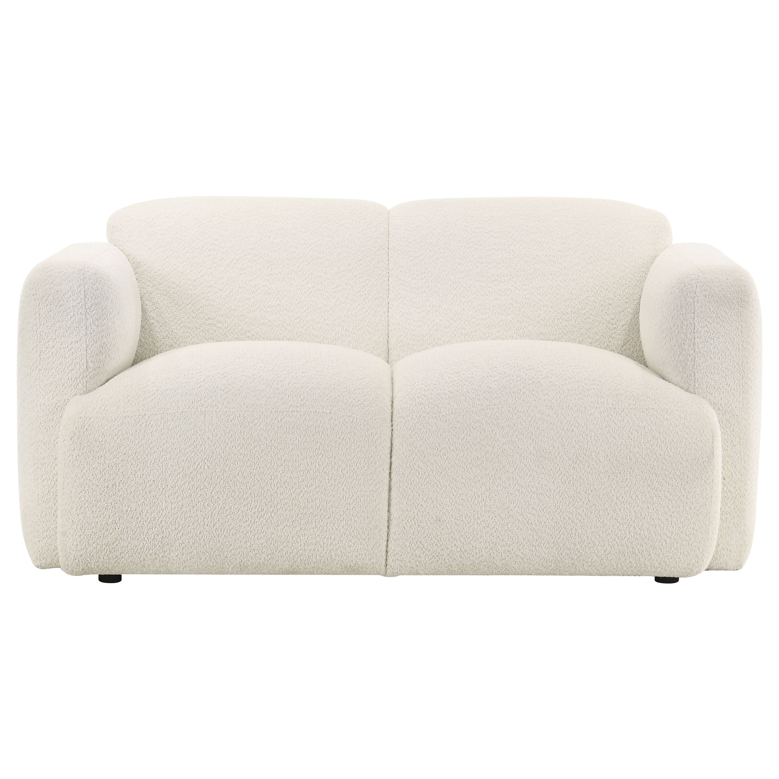 Dorset Fabric Upholstered Round Track Arm Loveseat White-